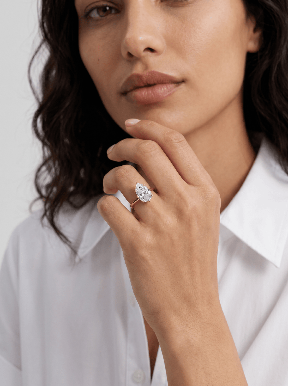 Nova Solitaire Engagement Ring With Pear Cut Diamond - GOODSTONE