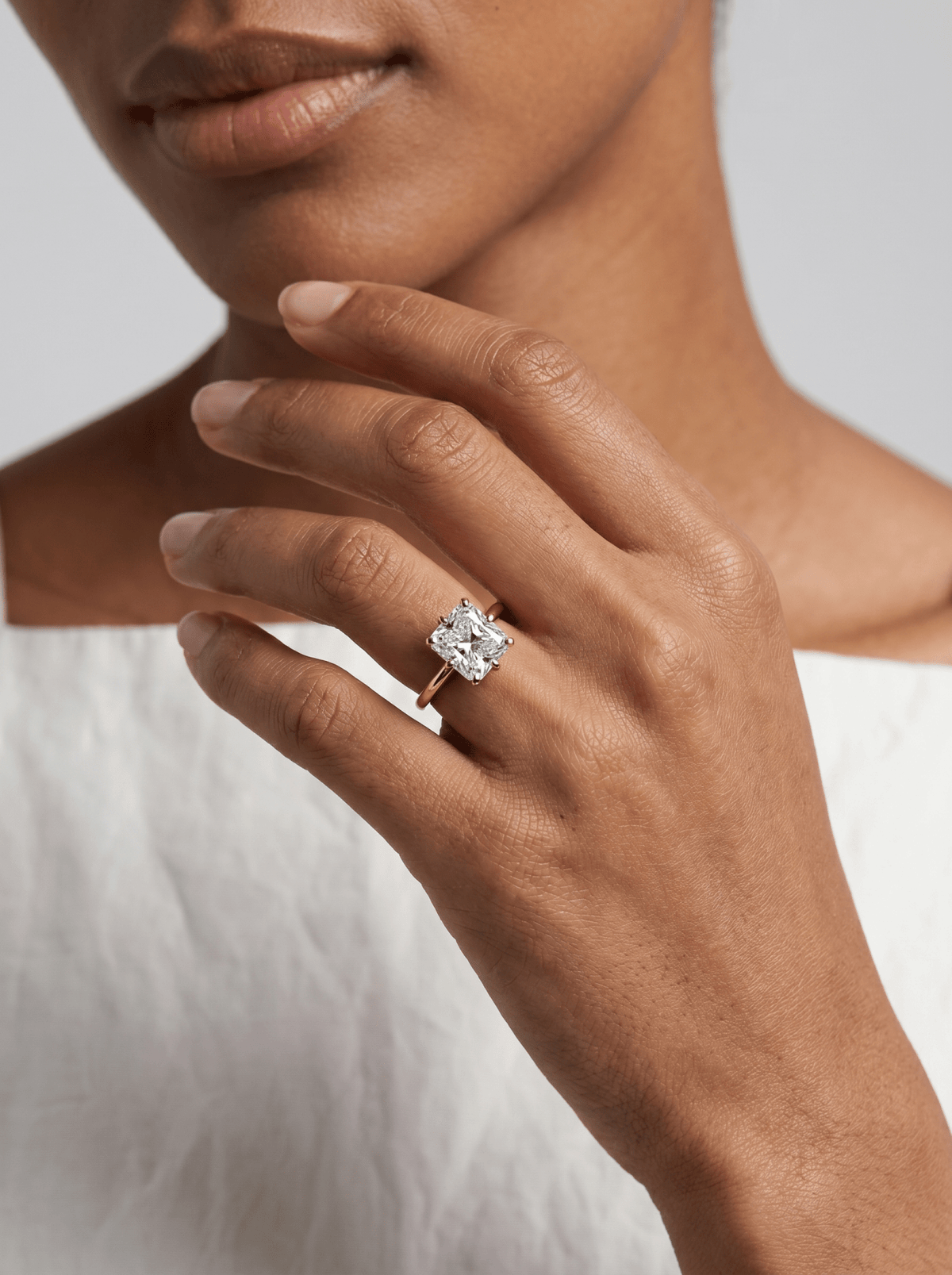Nova Solitaire Engagement Ring With Radiant Square Cut Diamond - GOODSTONE