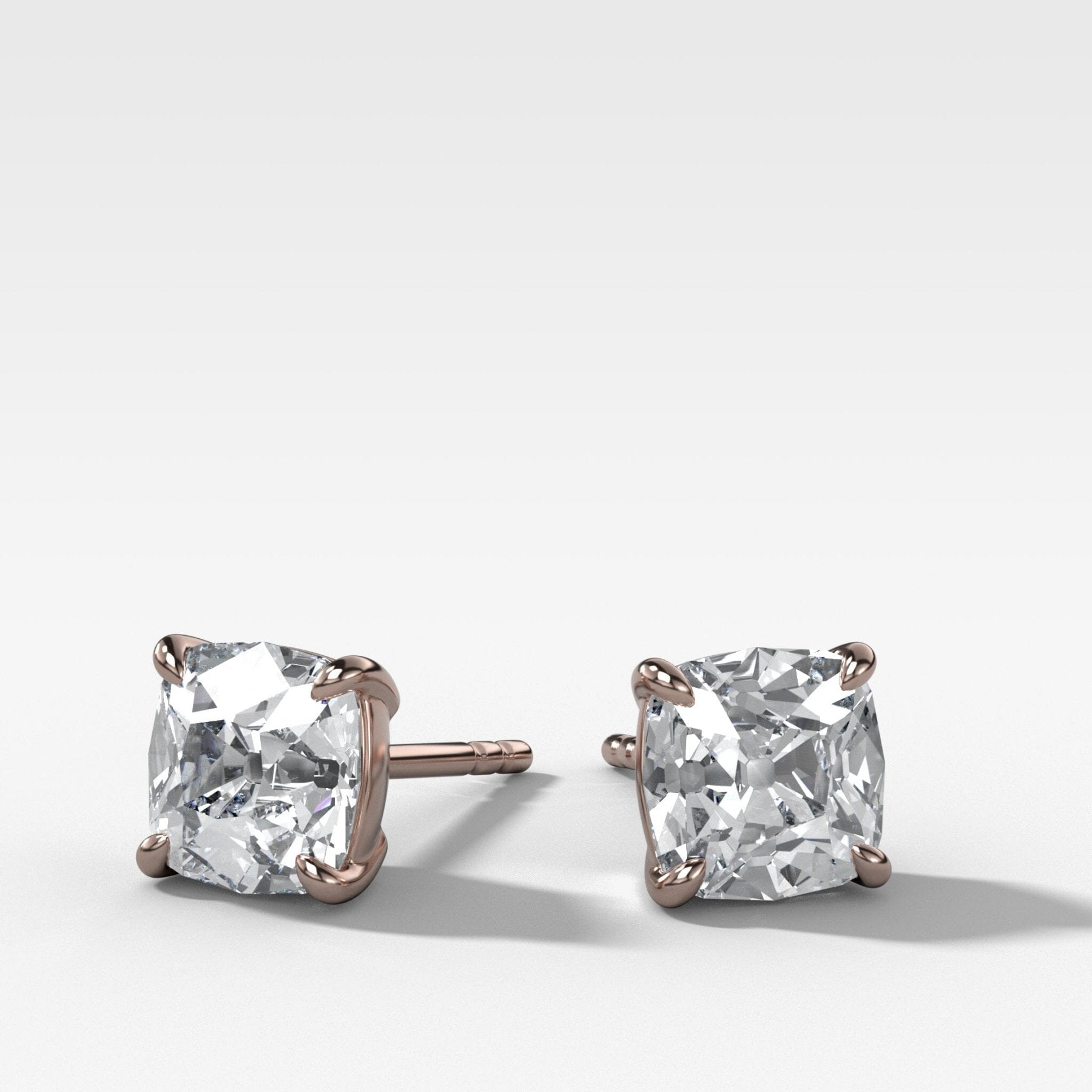 Old Mine Cut Single Point Prong Studs | GOODSTONE