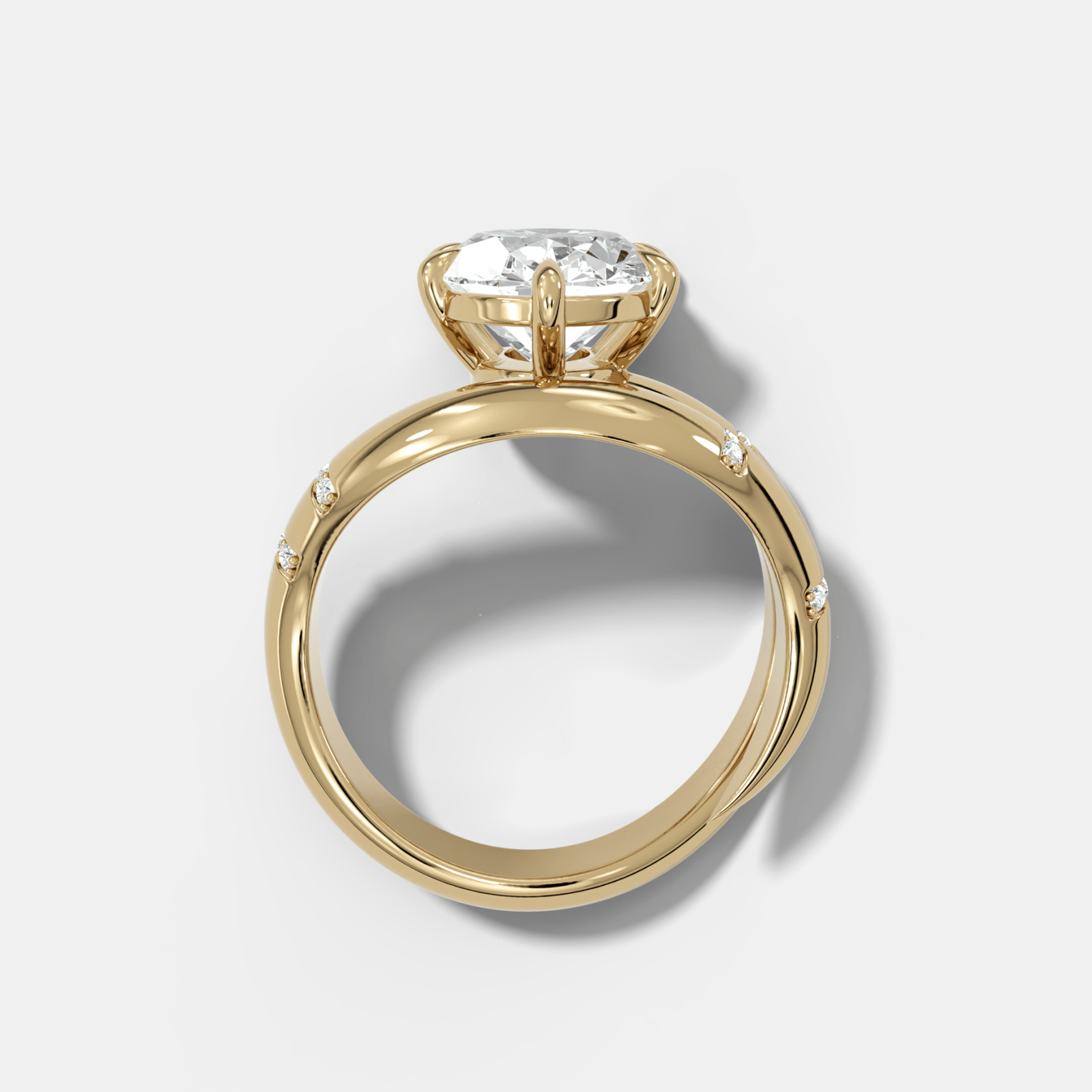 Oval Cut Diamond Contoured Pavé Wrap Engagement Ring - GOODSTONE