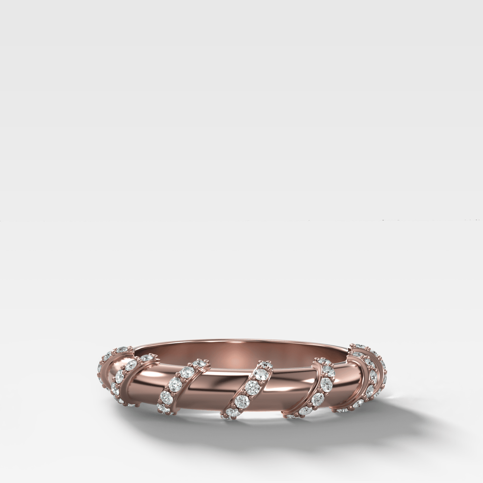 Pave Coil Halfway Diamond Wedding Band - GOODSTONE