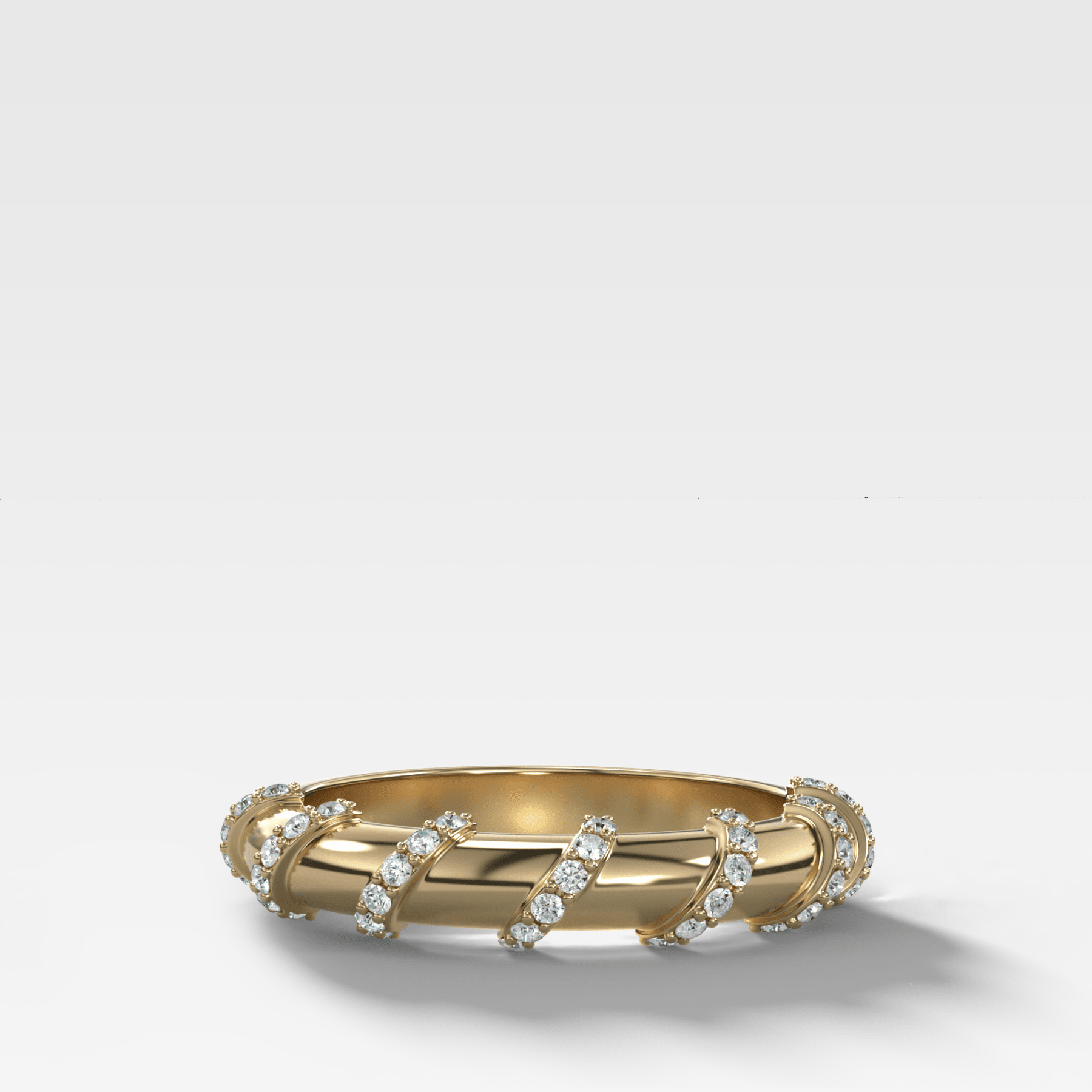 Pave Coil Halfway Diamond Wedding Band - GOODSTONE