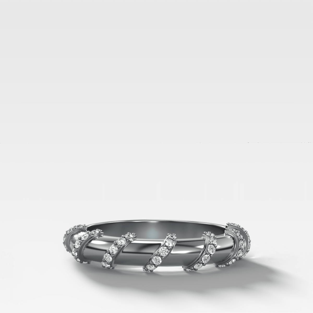 Pave Coil Halfway Diamond Wedding Band - GOODSTONE