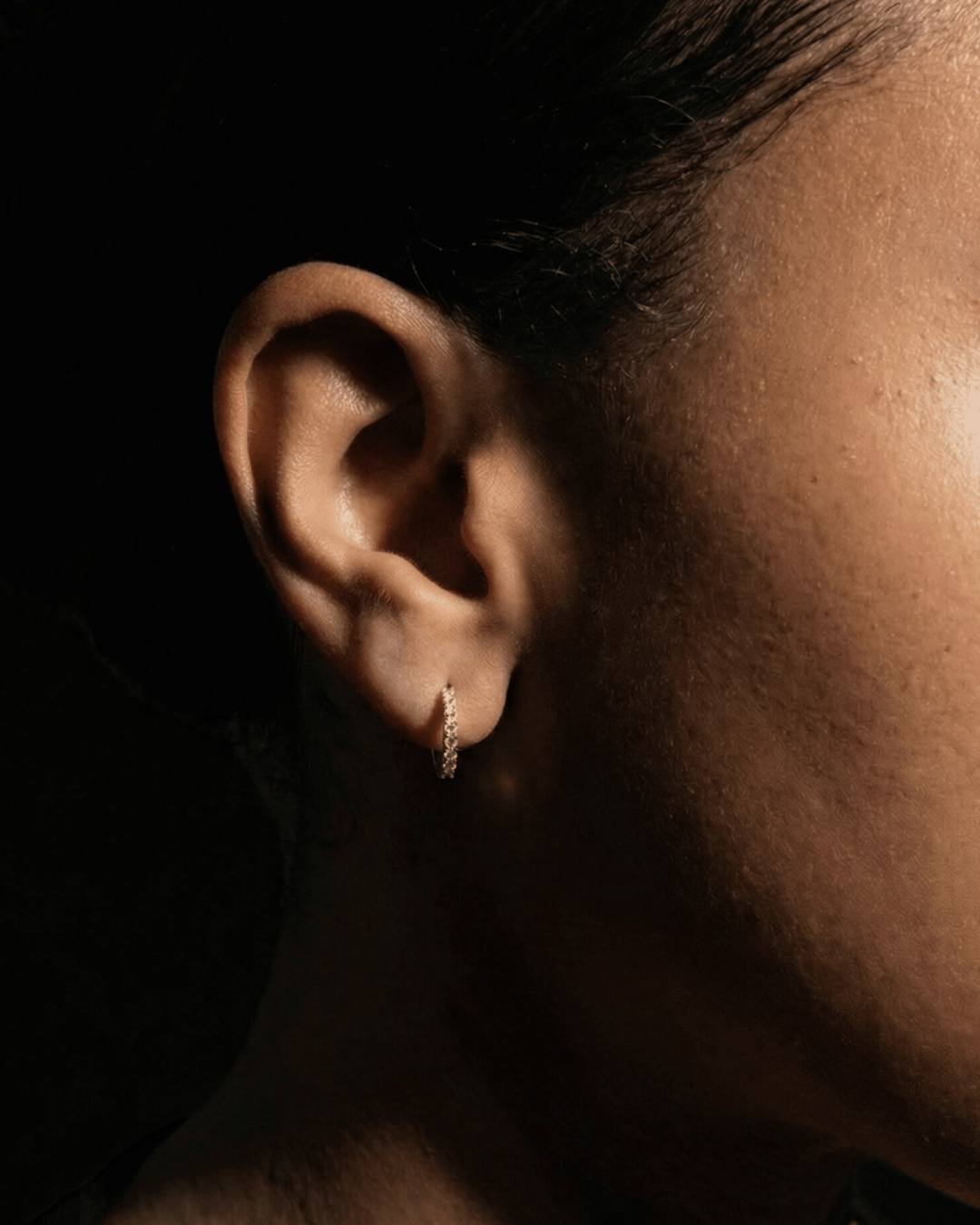 Pavé Huggie Hoop Earrings - GOODSTONE