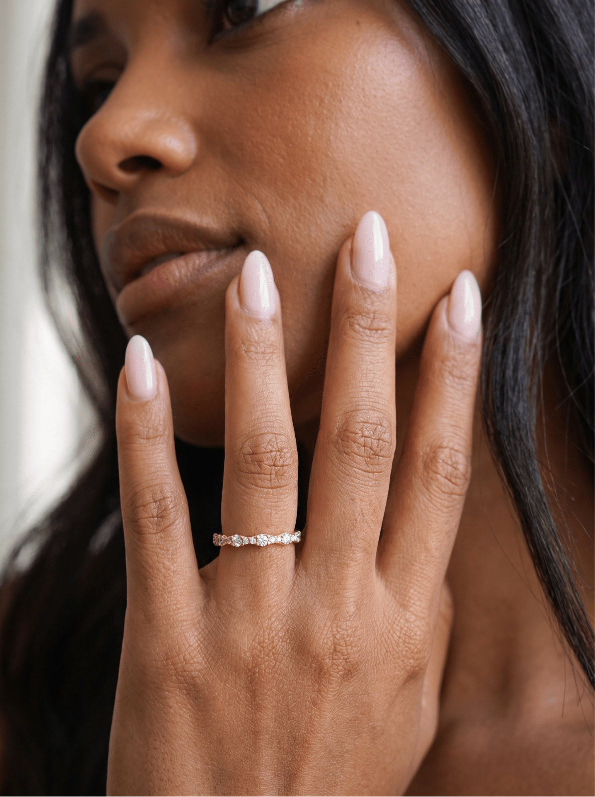Pavé Ripple Halfway Wedding Band - GOODSTONE
