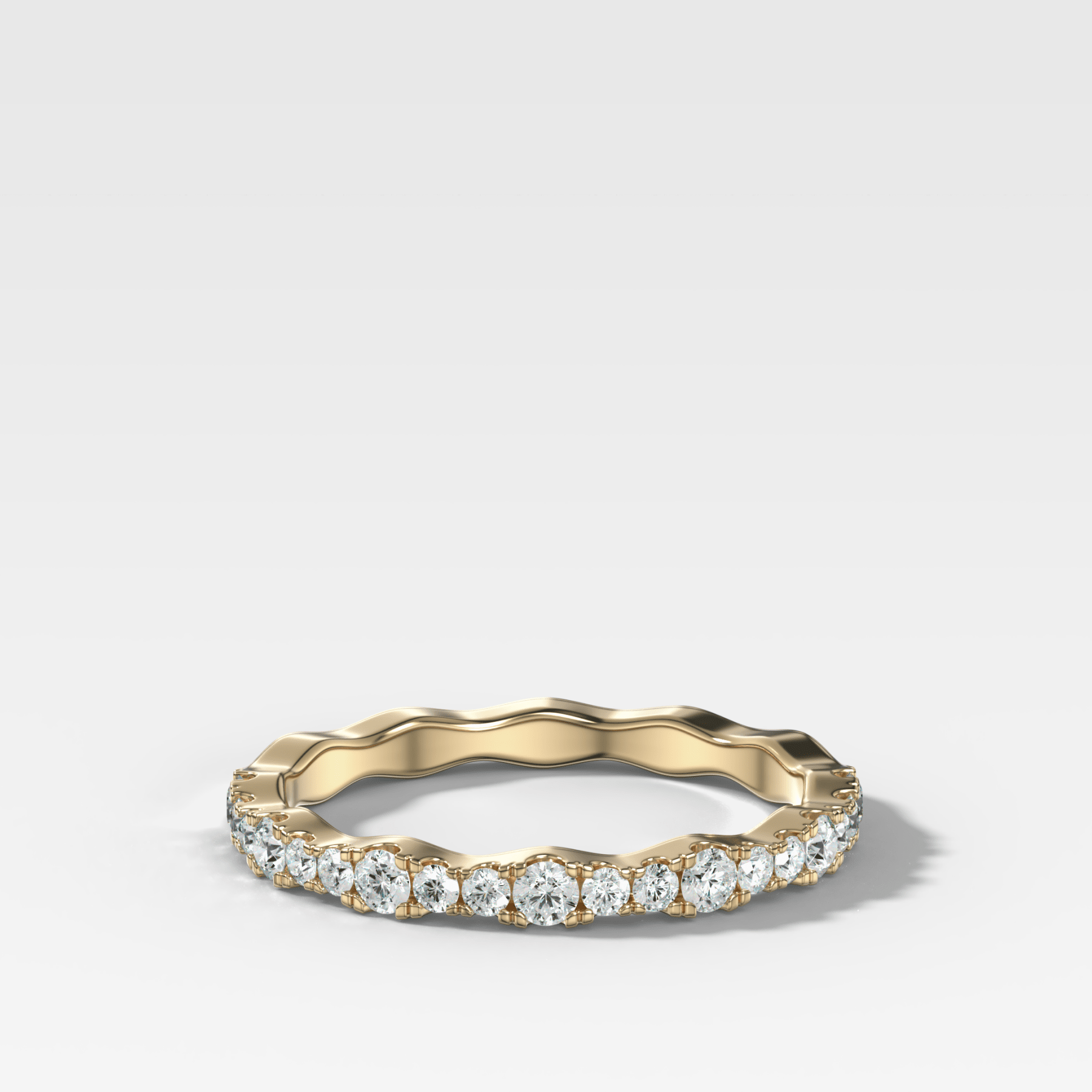 Pavé Ripple Halfway Wedding Band - GOODSTONE