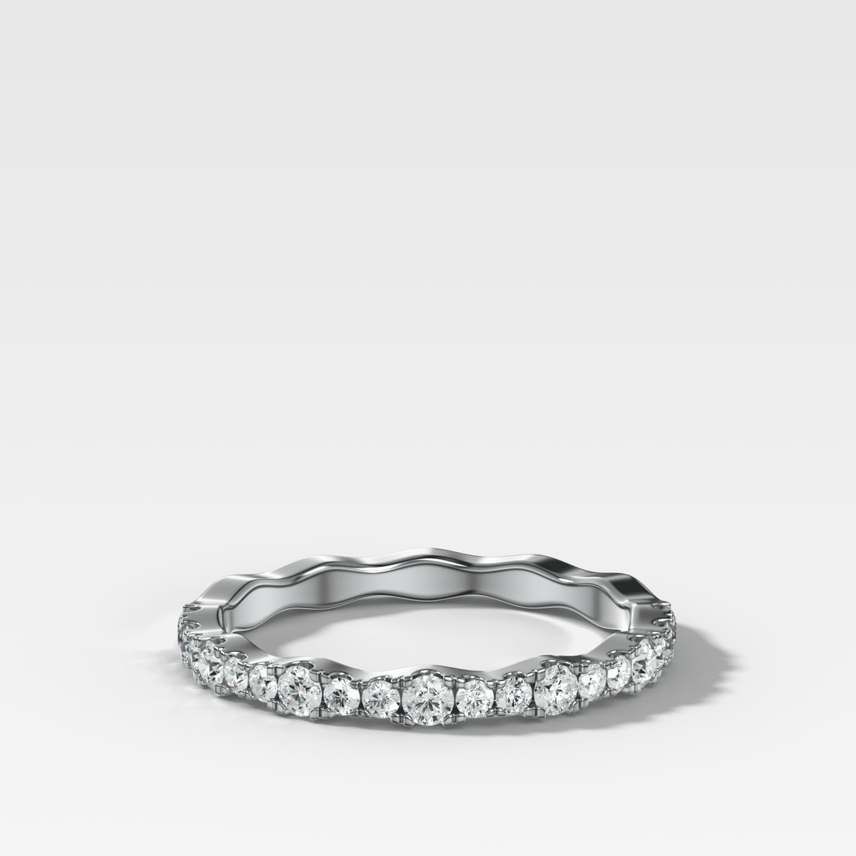 Pavé Ripple Halfway Wedding Band - GOODSTONE