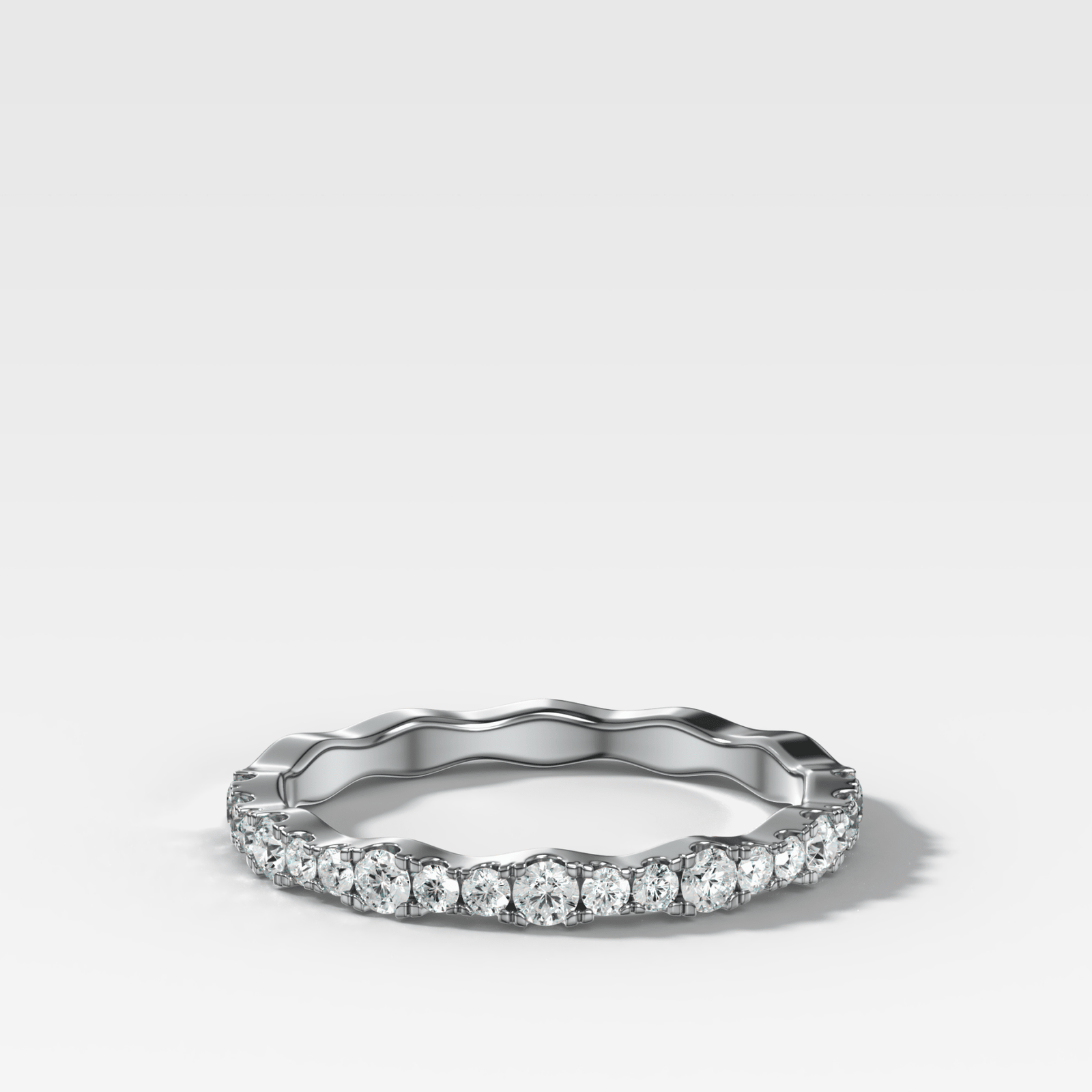 Pavé Ripple Halfway Wedding Band - GOODSTONE