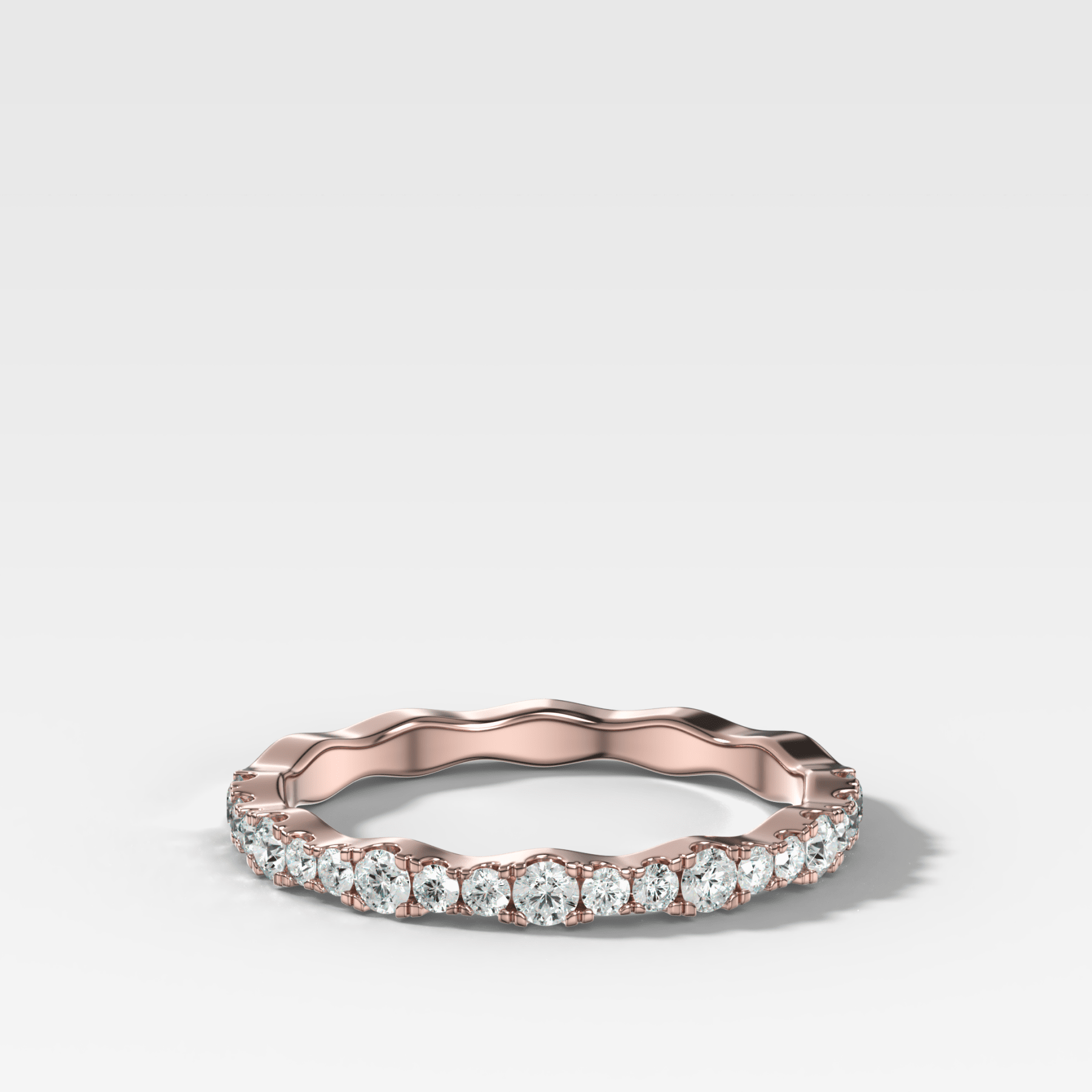 Pavé Ripple Halfway Wedding Band - GOODSTONE