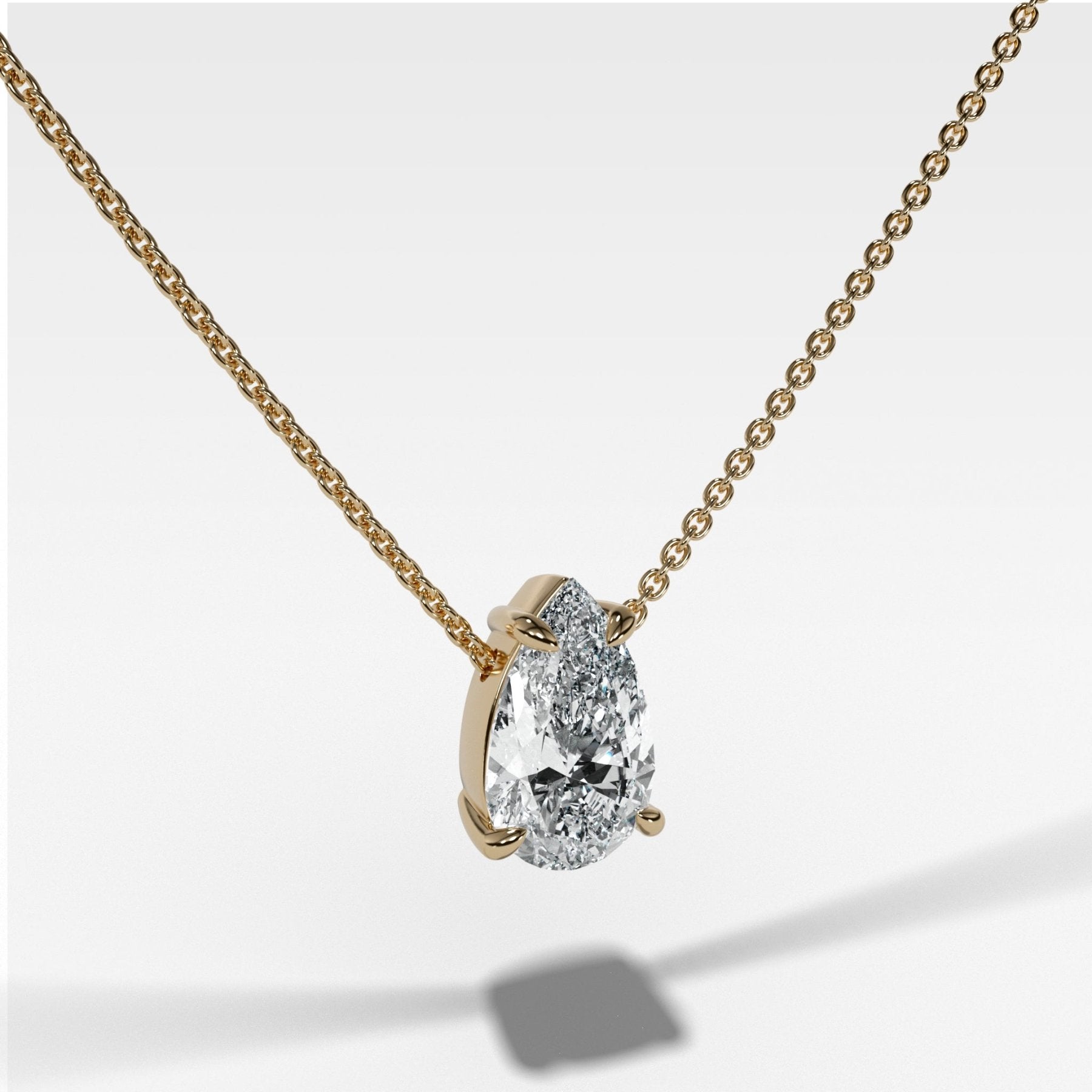 Pendant Necklace with a 1.97ct Pear Cut Diamond - GOODSTONE