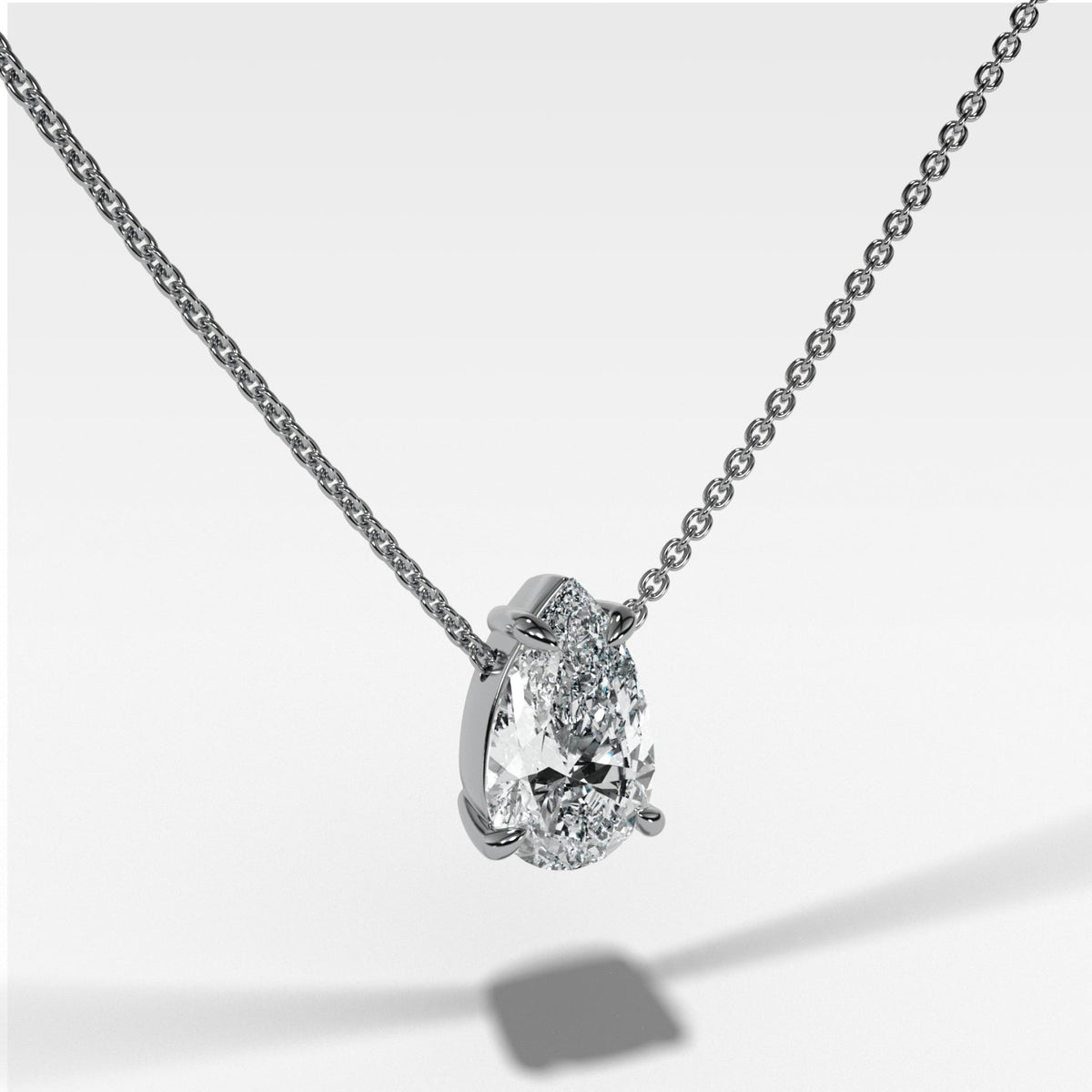 Pendant Necklace with Pear Cut Diamond - GOODSTONE