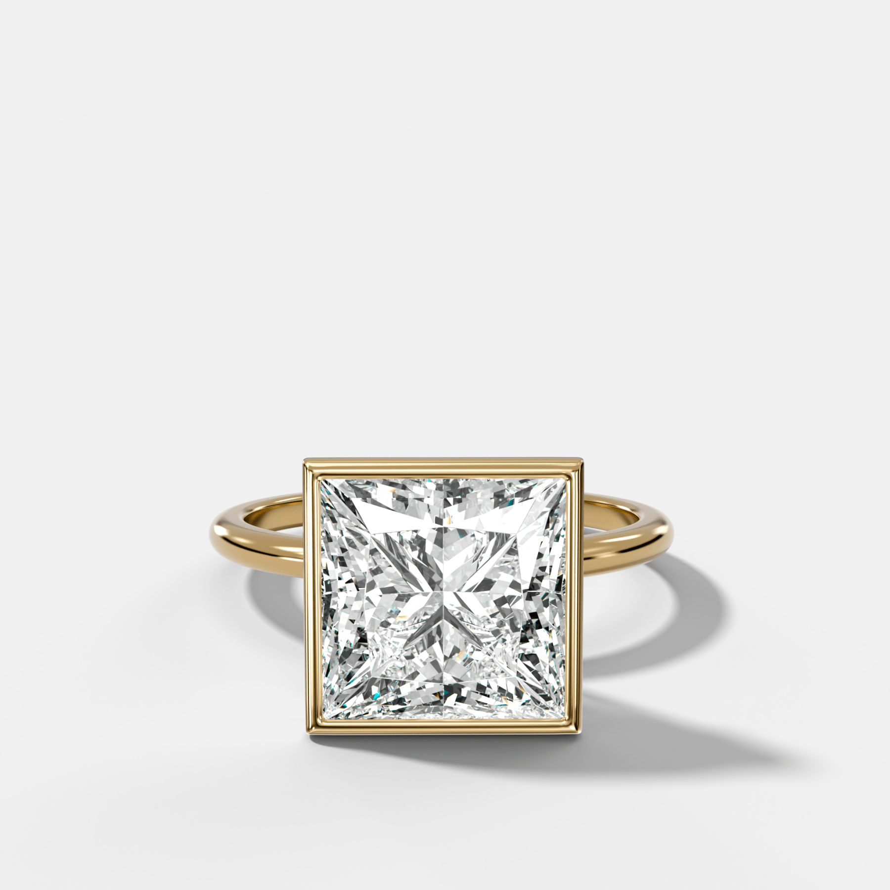 Princess Penumbra Bezel Hidden Halo Engagement Ring | GoodStone