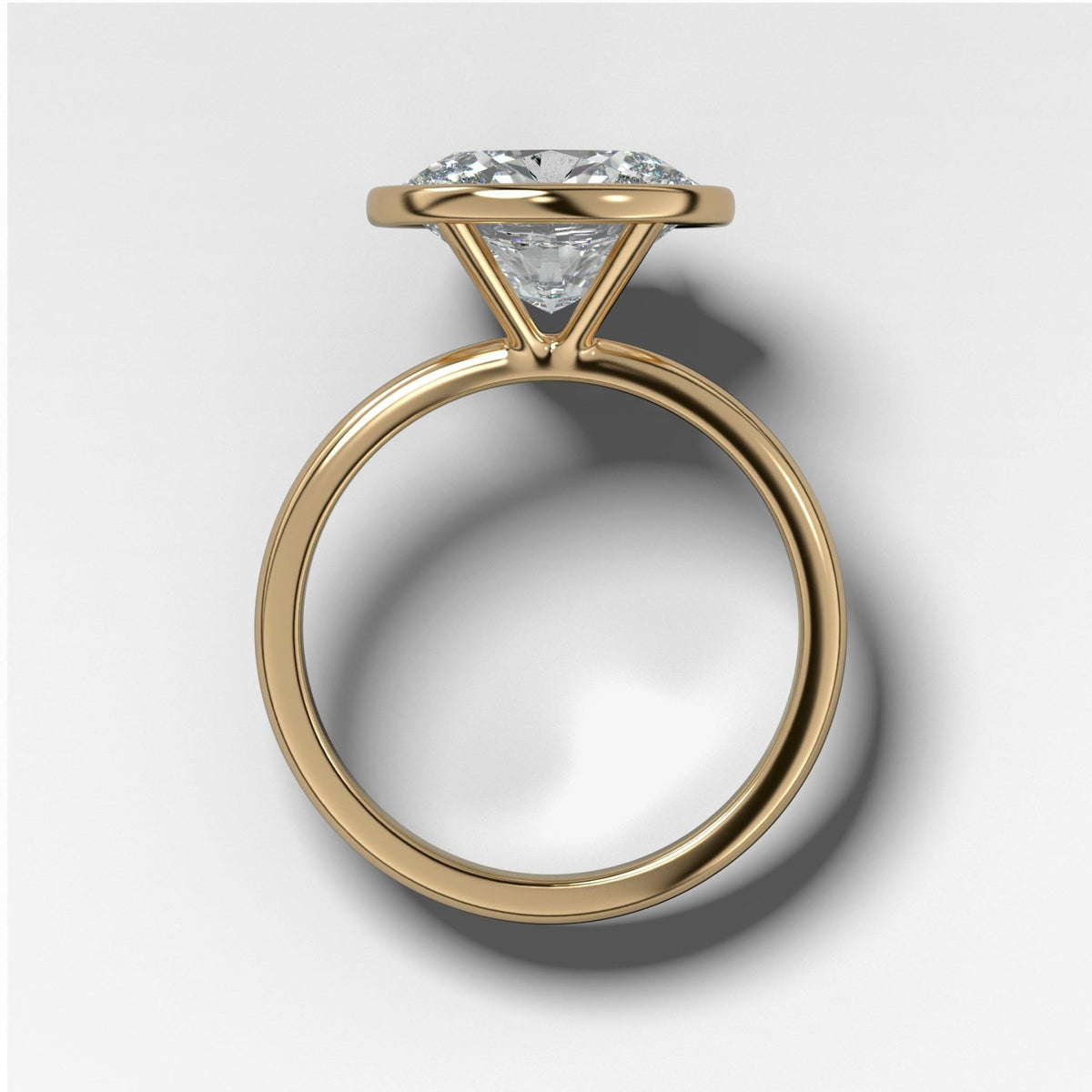 Penumbra Bezel Set Engagement Ring With East West Oval Cut - GOODSTONE