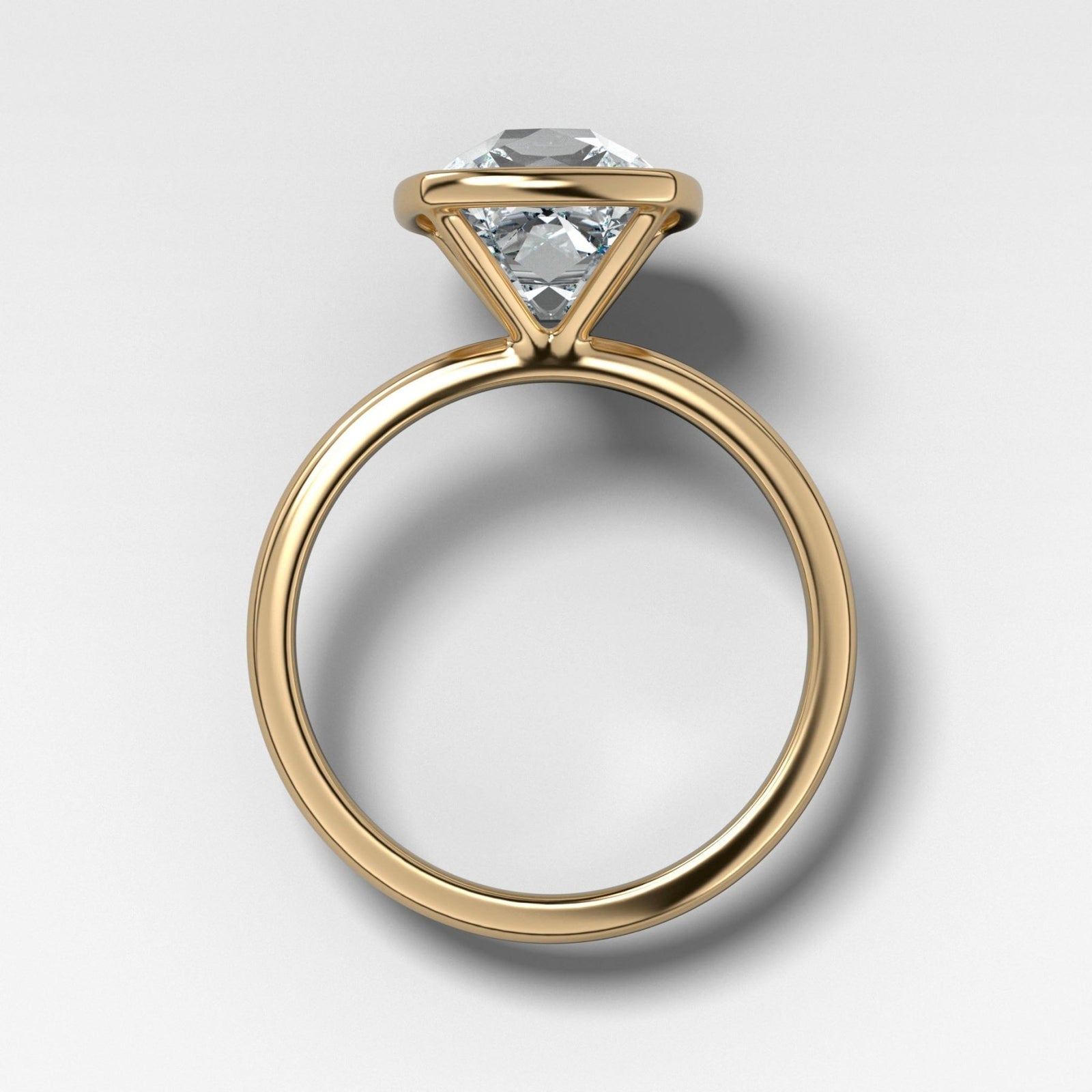 Penumbra Bezel Set Engagement Ring With Old Mine Cut - GOODSTONE