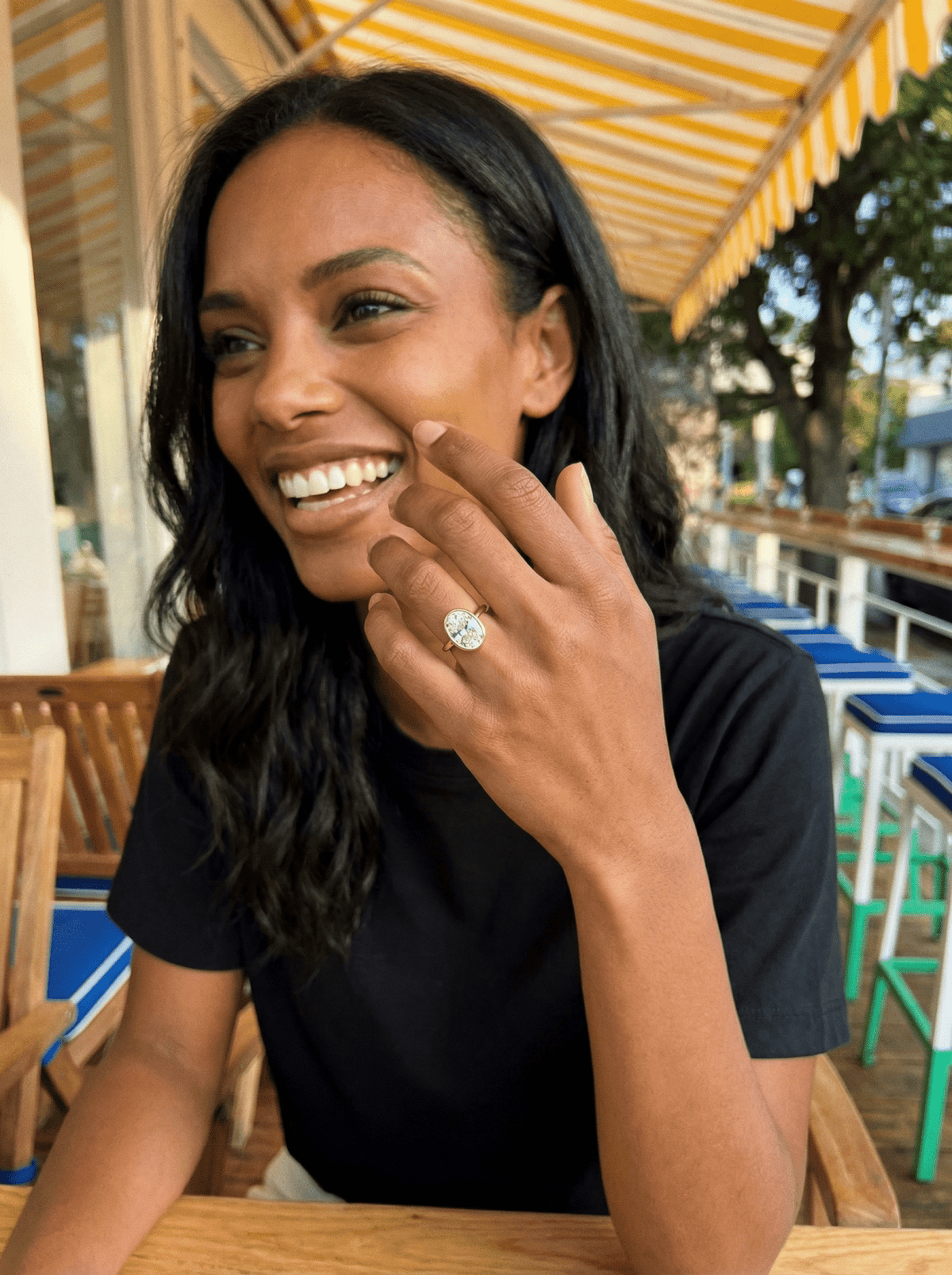 Penumbra Bezel Set Engagement Ring With Oval Cut - GOODSTONE