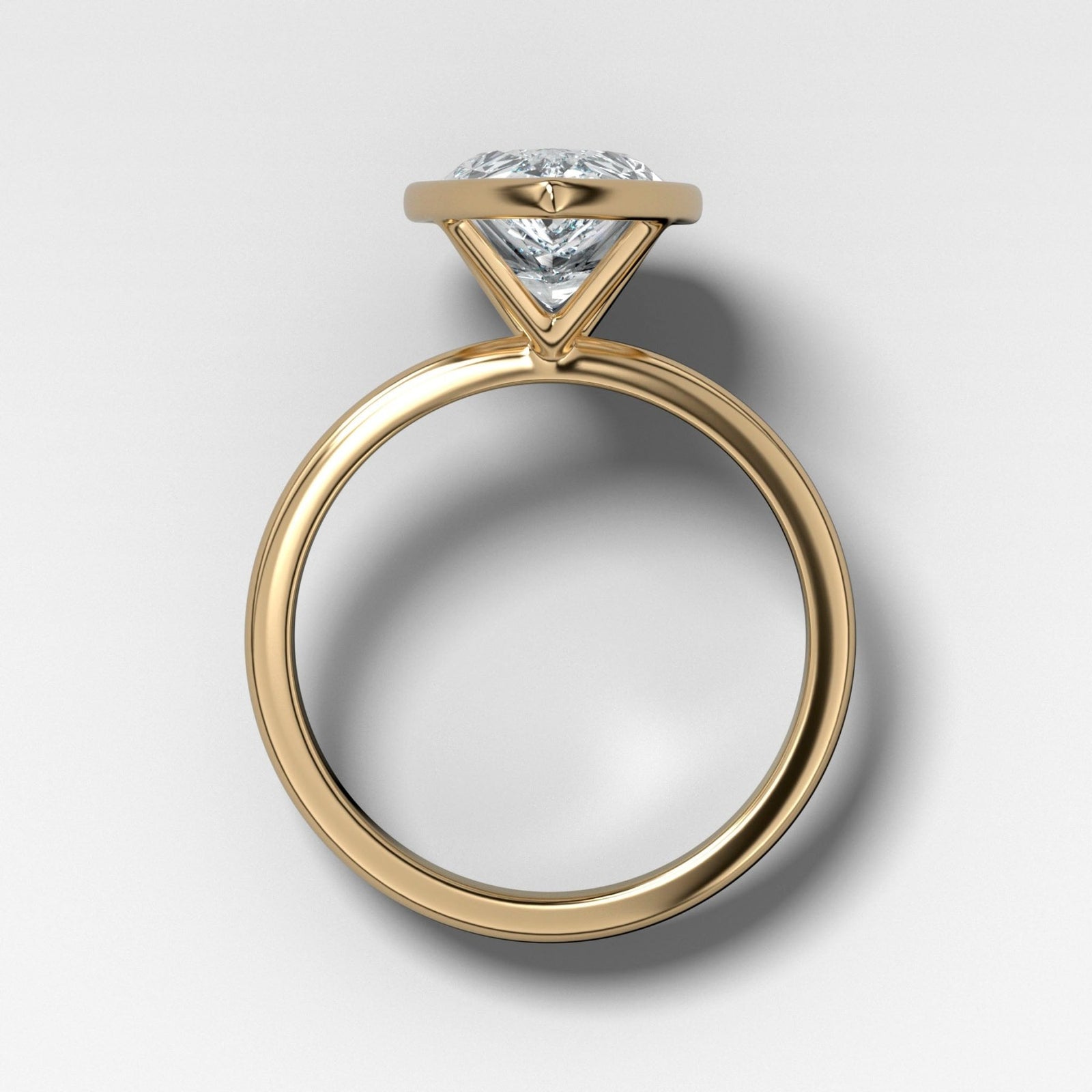 Penumbra Bezel Set Engagement Ring With Pear Cut - GOODSTONE