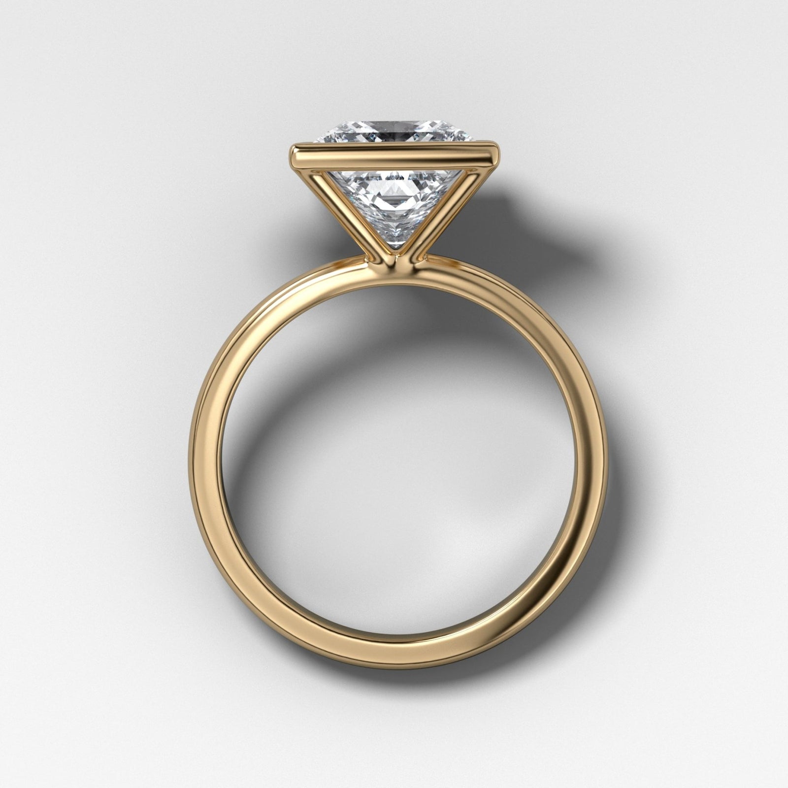 Penumbra Bezel Set Engagement Ring With Princess Cut - GOODSTONE