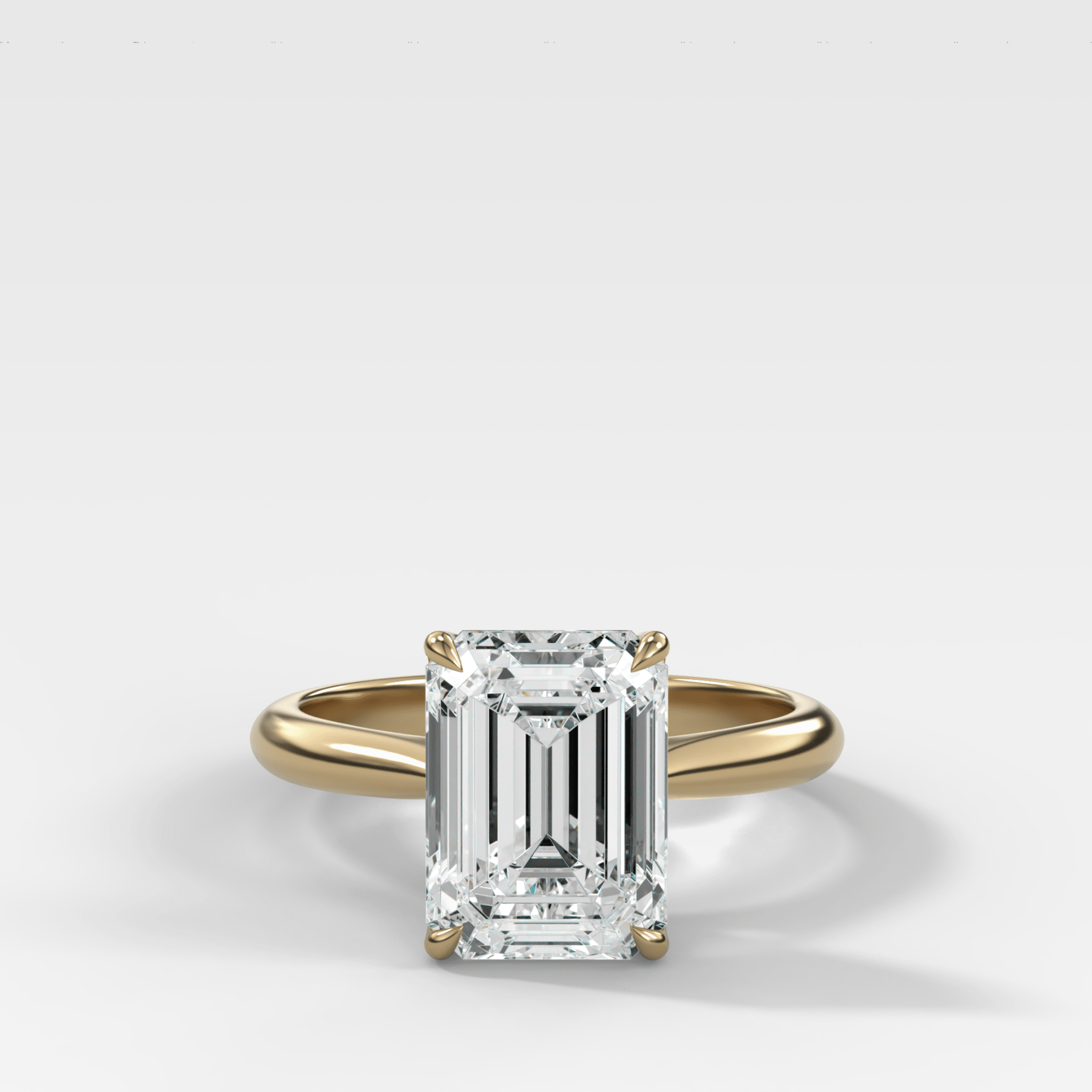 Petal Cathedral Solitaire with Emerald Cut Diamond - GOODSTONE