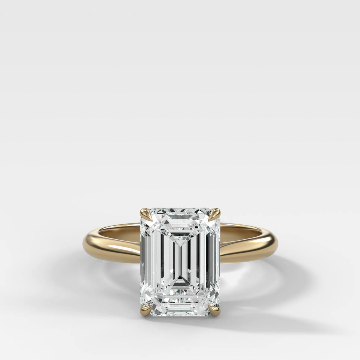 Petal Cathedral Solitaire with Emerald Cut Diamond - GOODSTONE