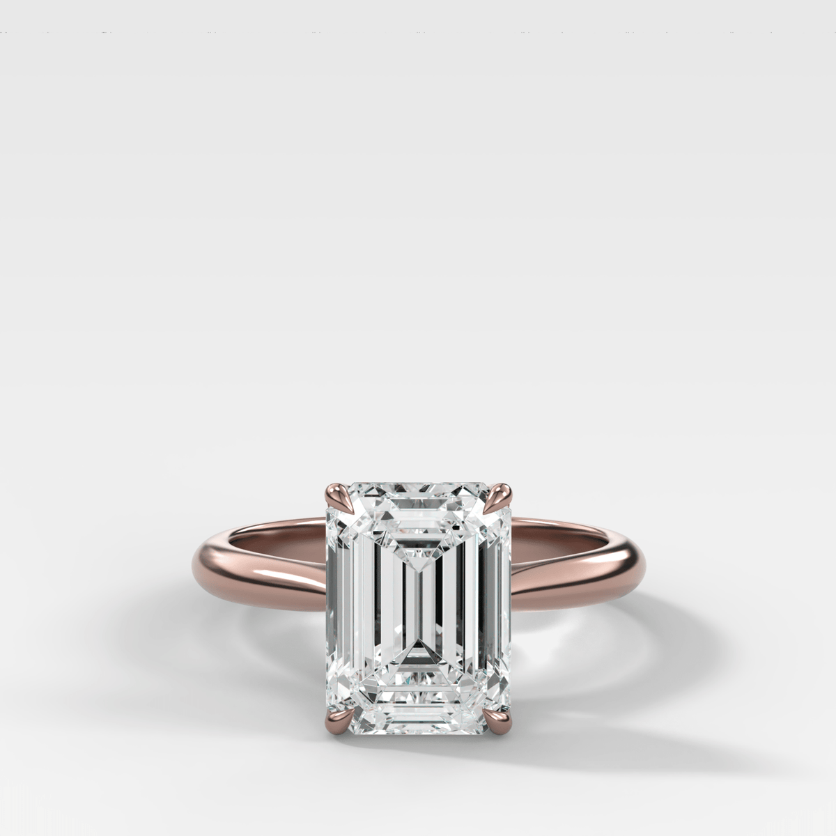 Petal Cathedral Solitaire with Emerald Cut Diamond - GOODSTONE