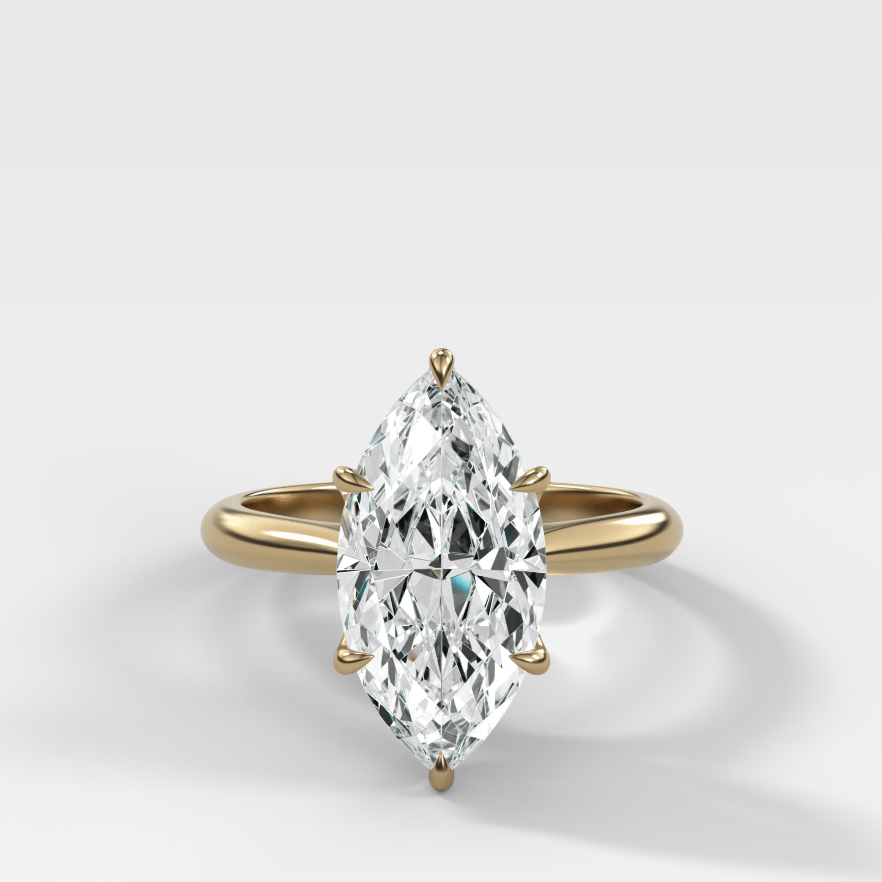 Petal Cathedral Solitaire with Marquise Cut Diamond - GOODSTONE