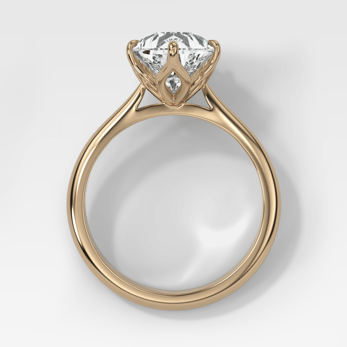 Petal Cathedral Solitaire with Pear Cut Diamond - GOODSTONE