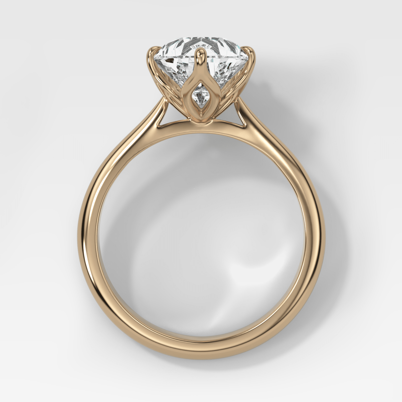 Petal Cathedral Solitaire with Pear Cut Diamond - GOODSTONE