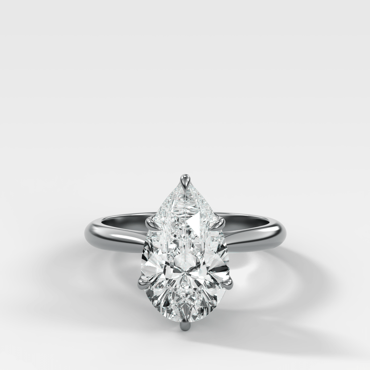 Petal Cathedral Solitaire with Pear Cut Diamond - GOODSTONE