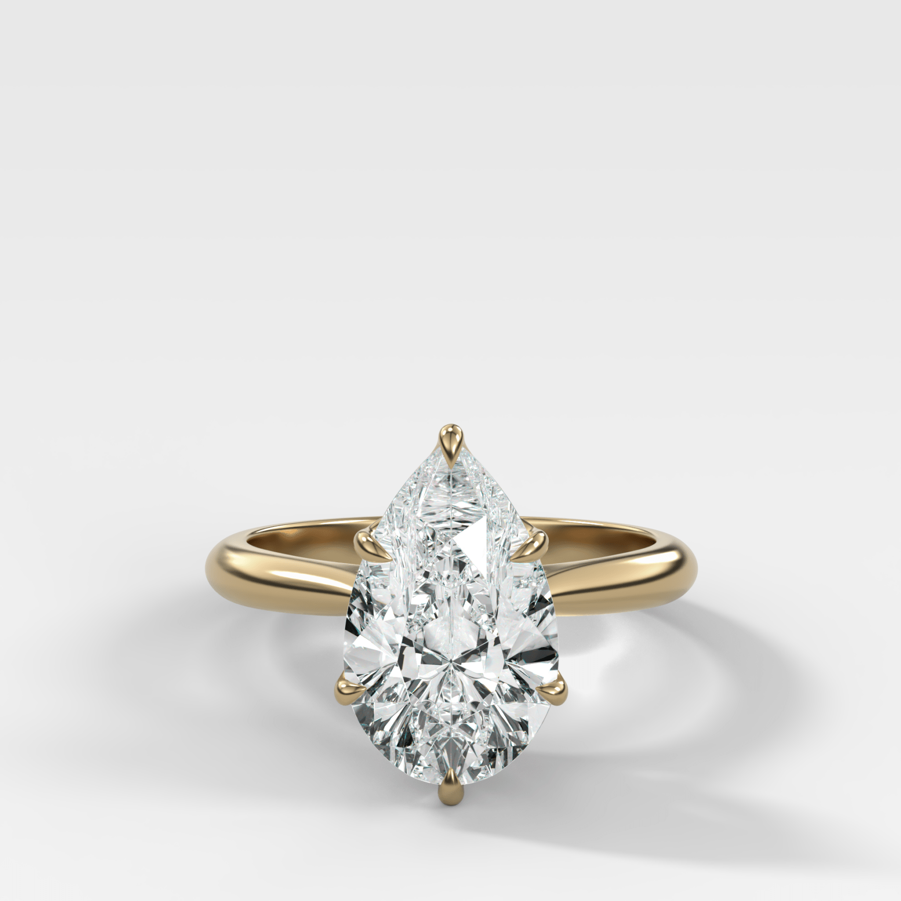 Petal Cathedral Solitaire with Pear Cut Diamond - GOODSTONE