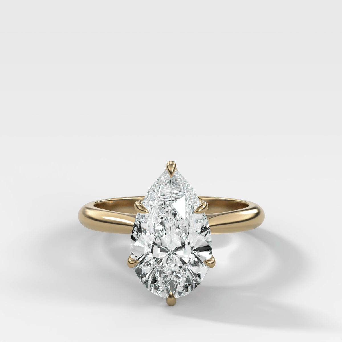 Petal Cathedral Solitaire with Pear Cut Diamond - GOODSTONE