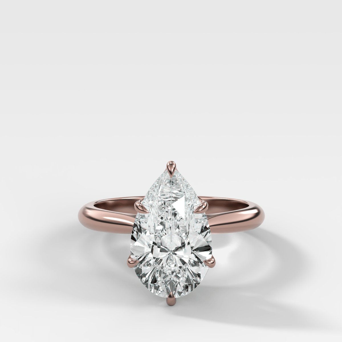 Petal Cathedral Solitaire with Pear Cut Diamond - GOODSTONE