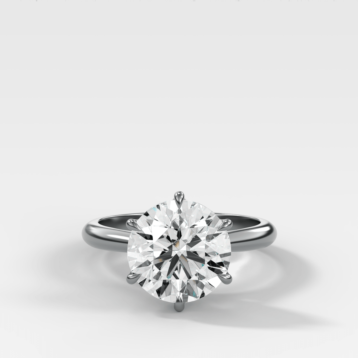 Petal Cathedral Solitaire with Round Cut Diamond - GOODSTONE