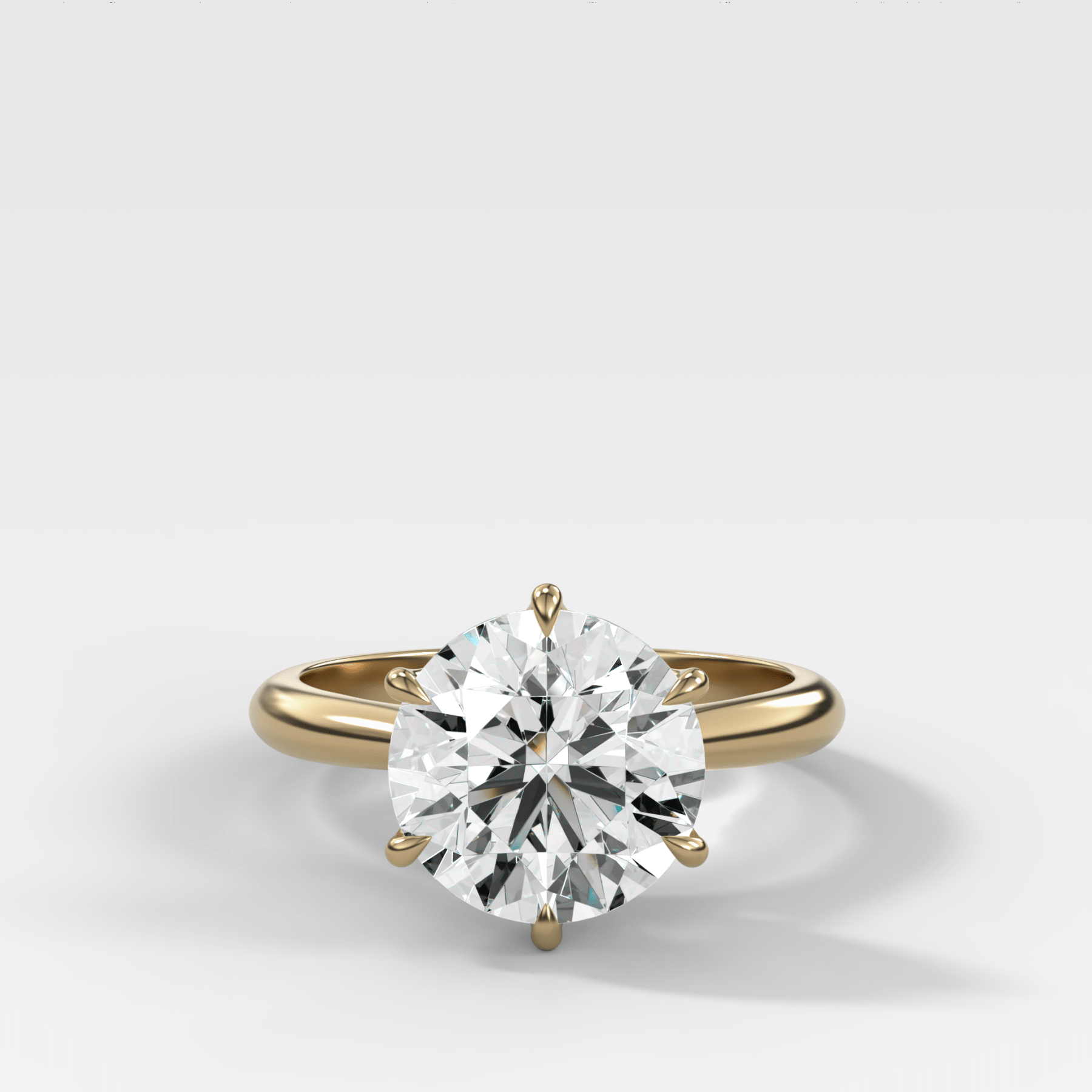 Petal Cathedral Solitaire with Round Cut Diamond - GOODSTONE