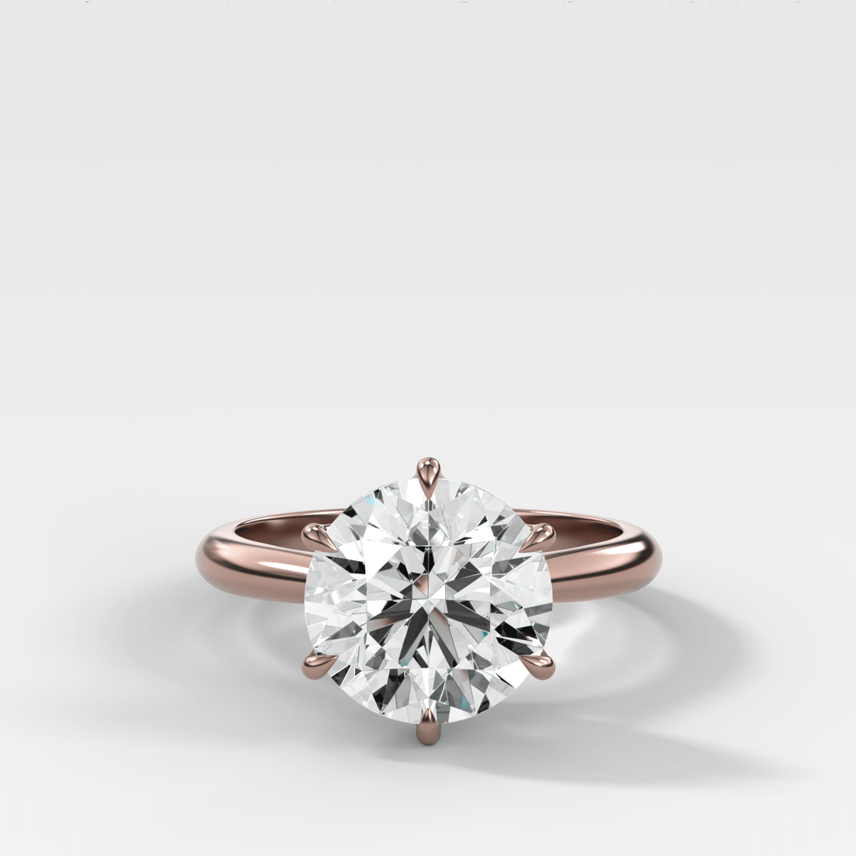 Petal Cathedral Solitaire with Round Cut Diamond - GOODSTONE