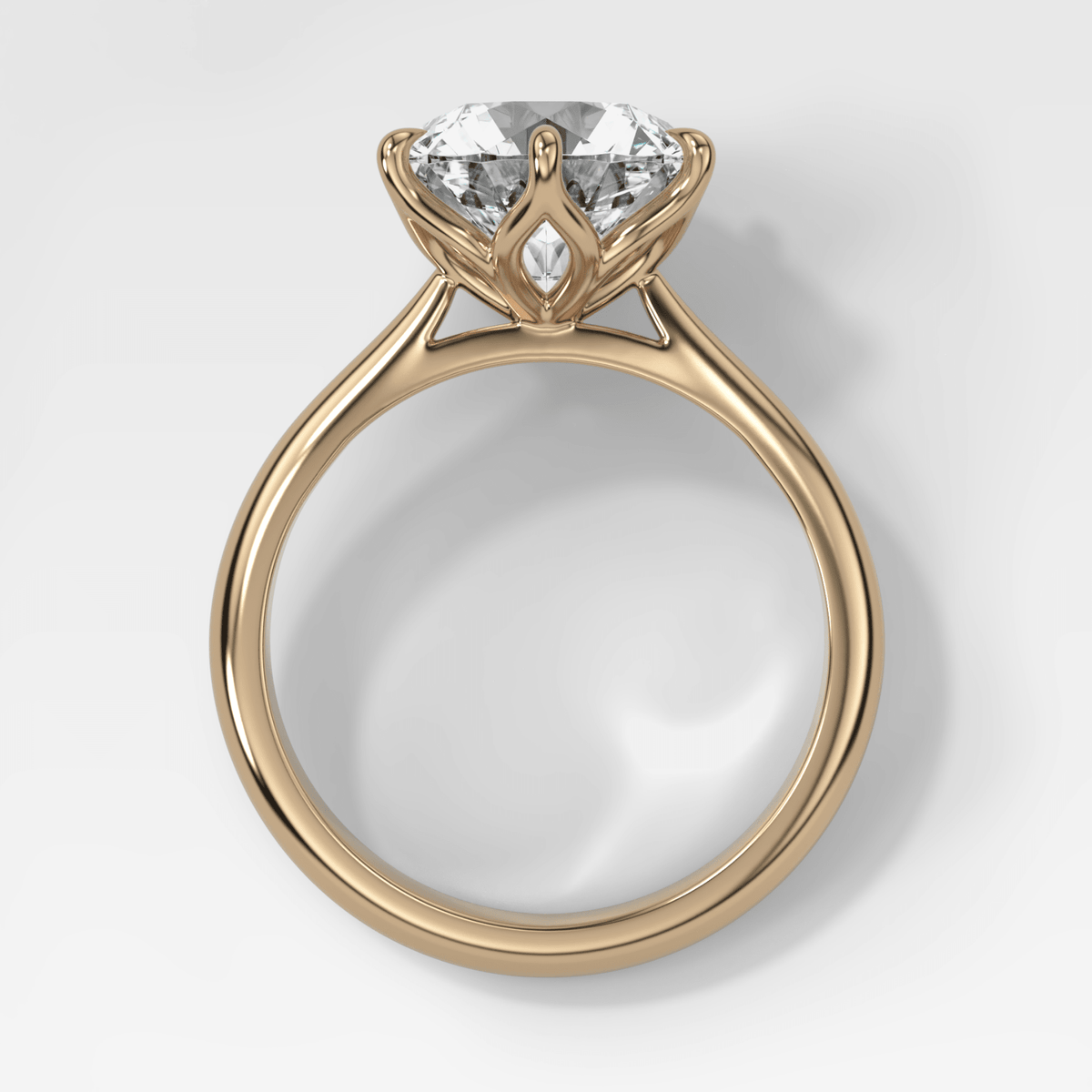 Petal Cathedral Solitaire with Round Cut Diamond - GOODSTONE