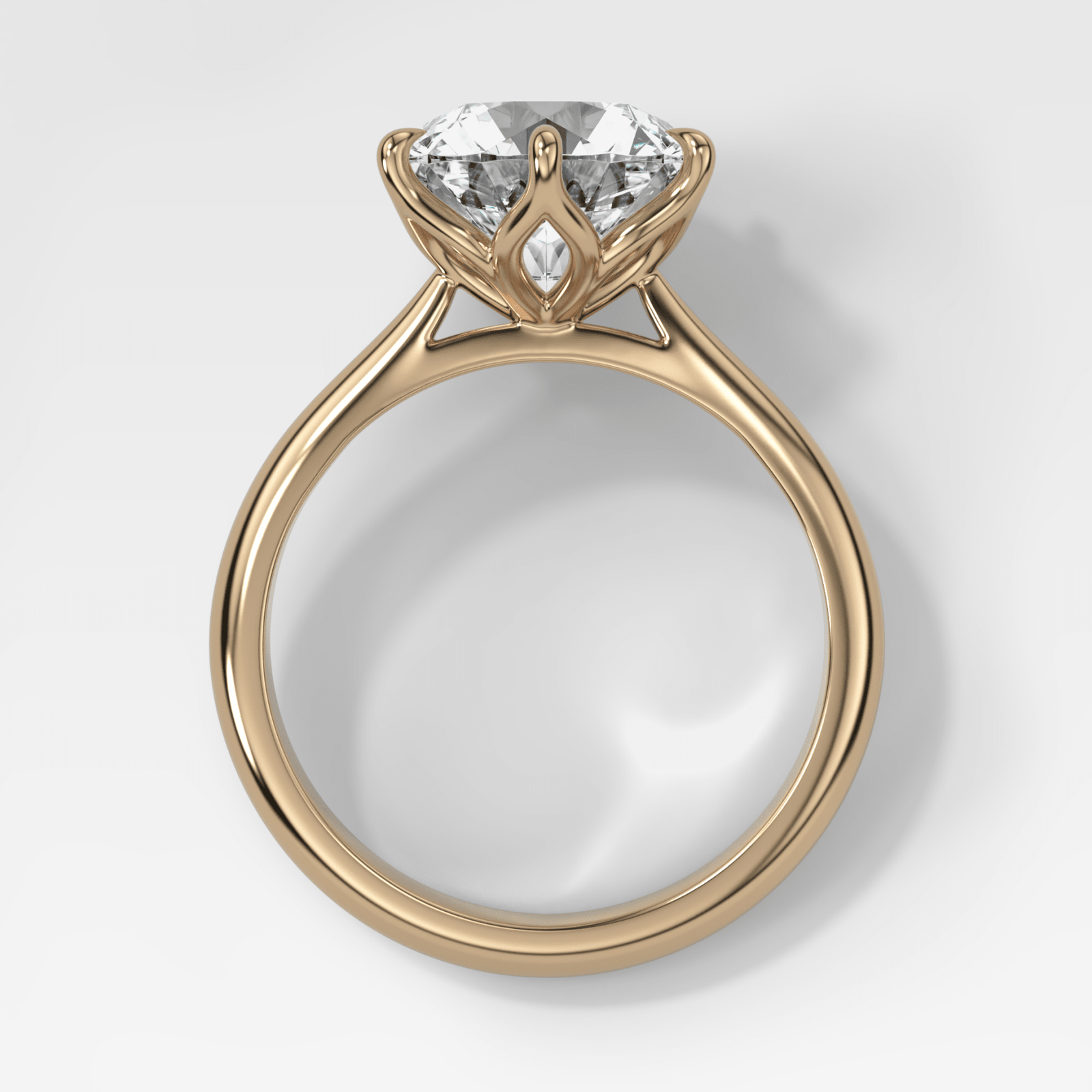 Petal Cathedral Solitaire with Round Cut Diamond - GOODSTONE