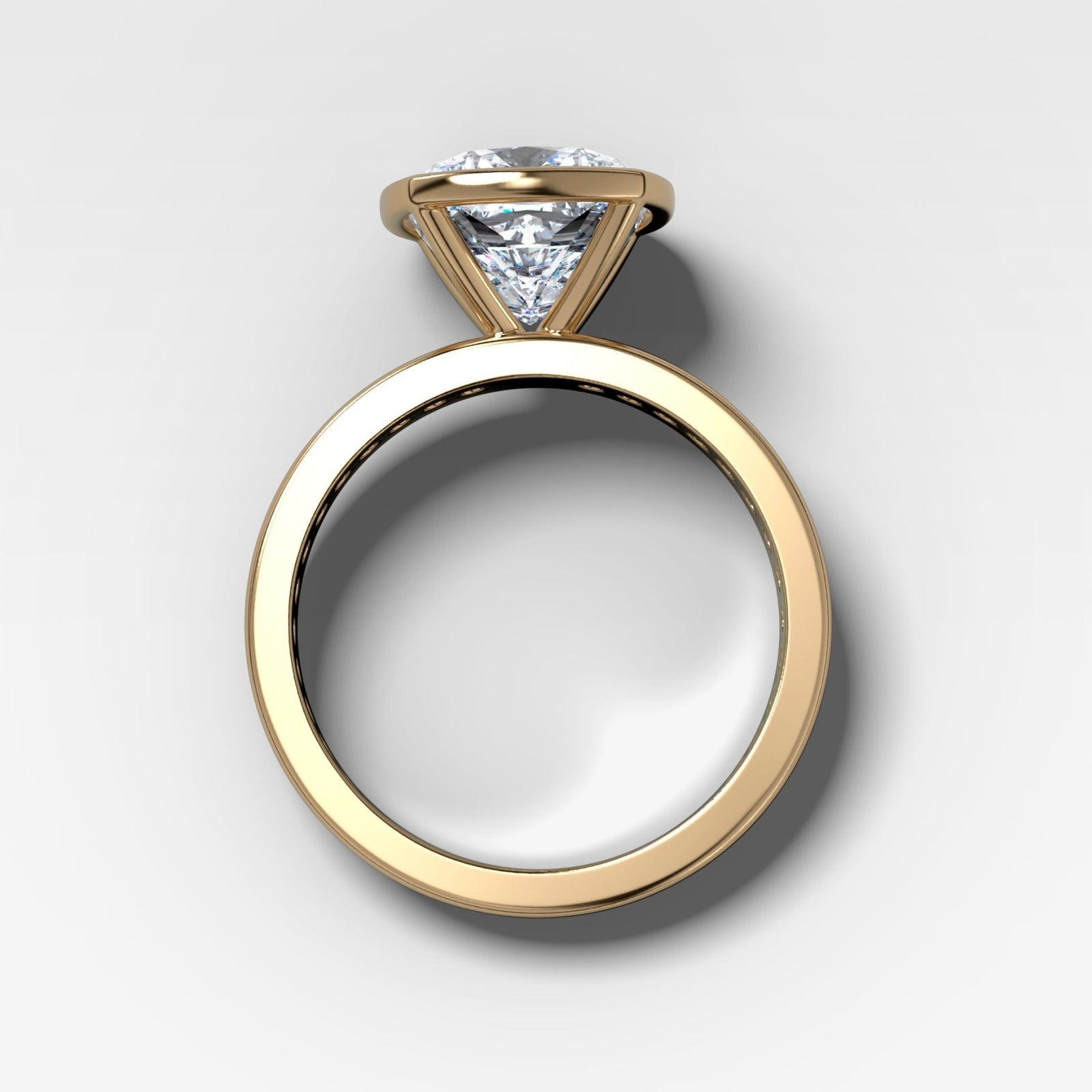 Petite Channel Bezel Set Engagement Ring with Cushion Cut Diamond - GOODSTONE