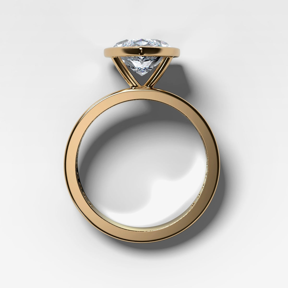 Petite Channel Bezel Set Engagement Ring with Marquise Cut Diamond - GOODSTONE