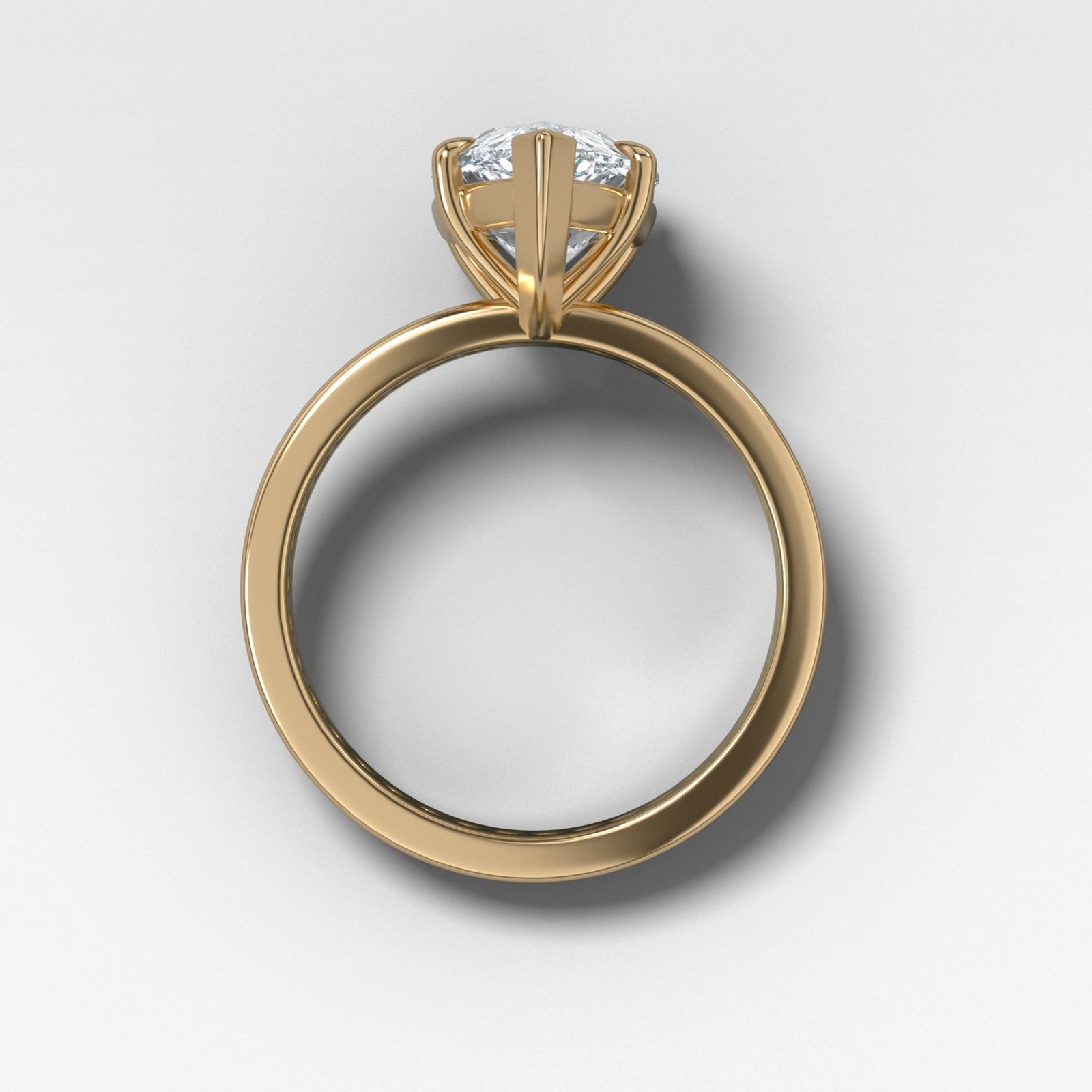 Petite Channel Set Engagement Ring with Pear Cut Diamond - GOODSTONE