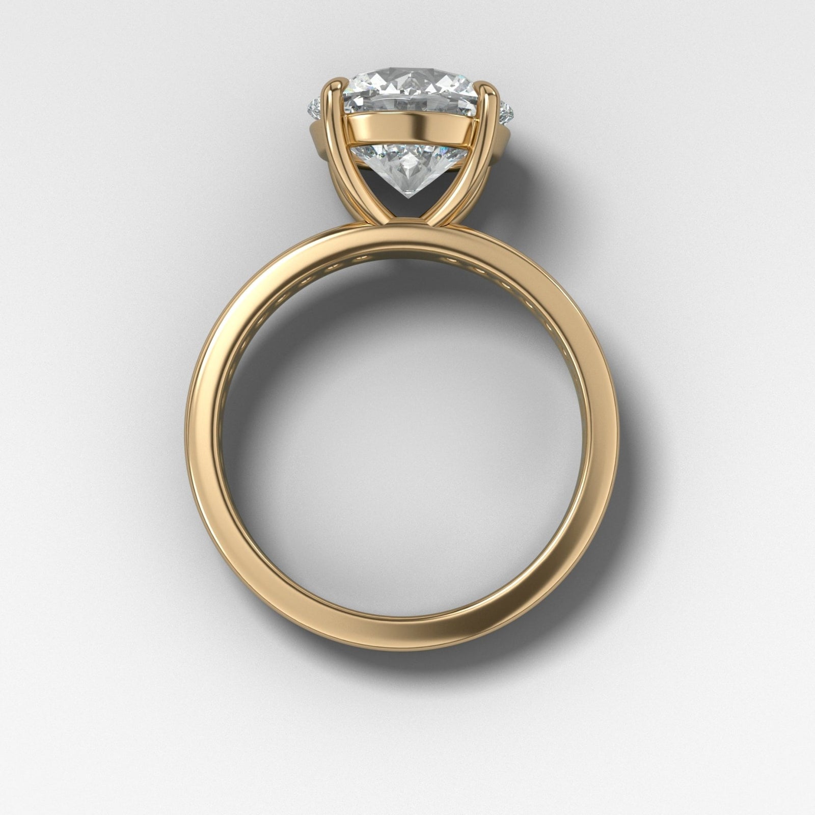 Petite Channel Set Engagement Ring with Round Cut Diamond - GOODSTONE