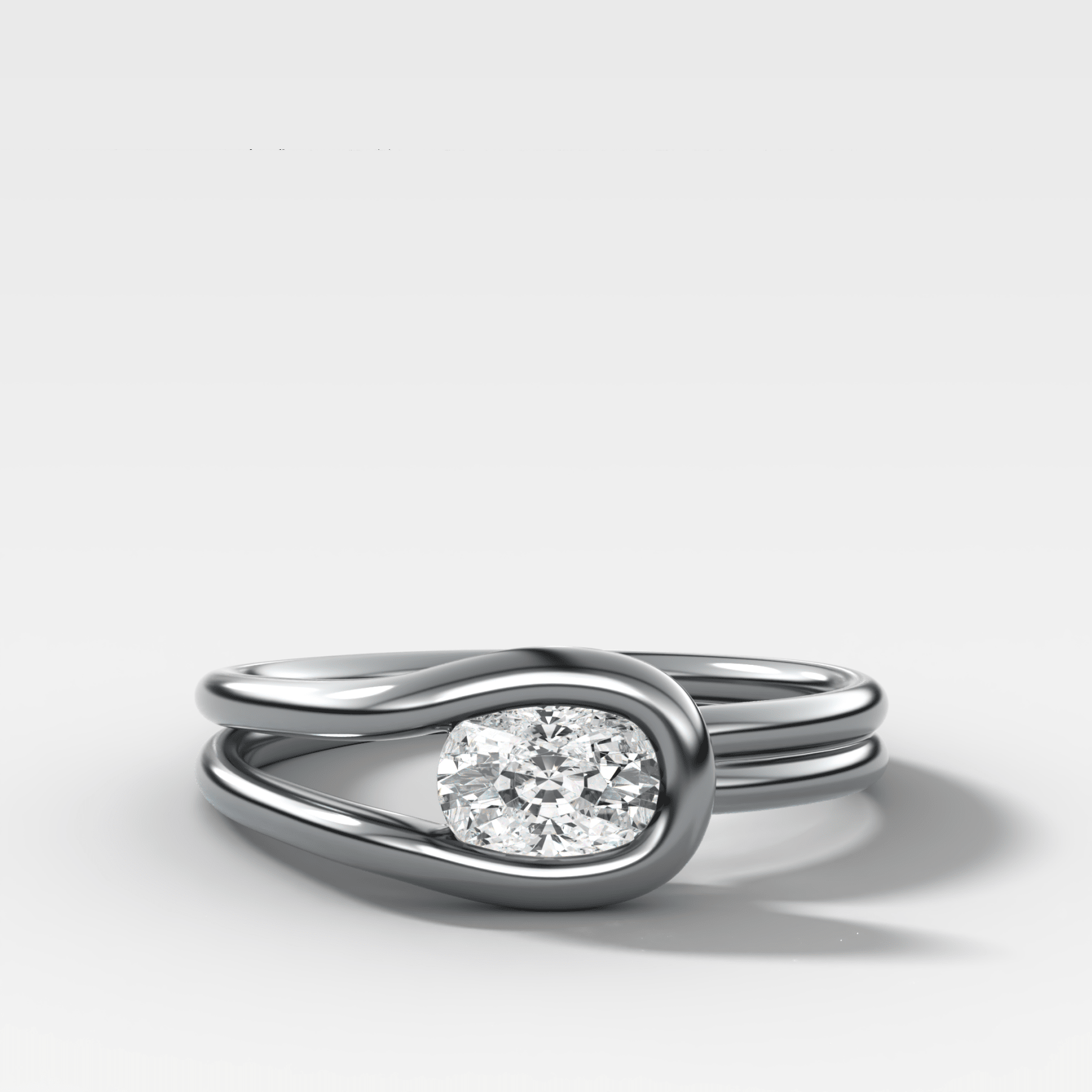 Petite Lasso Band with Elongated Cushion Cut Diamond - GOODSTONE
