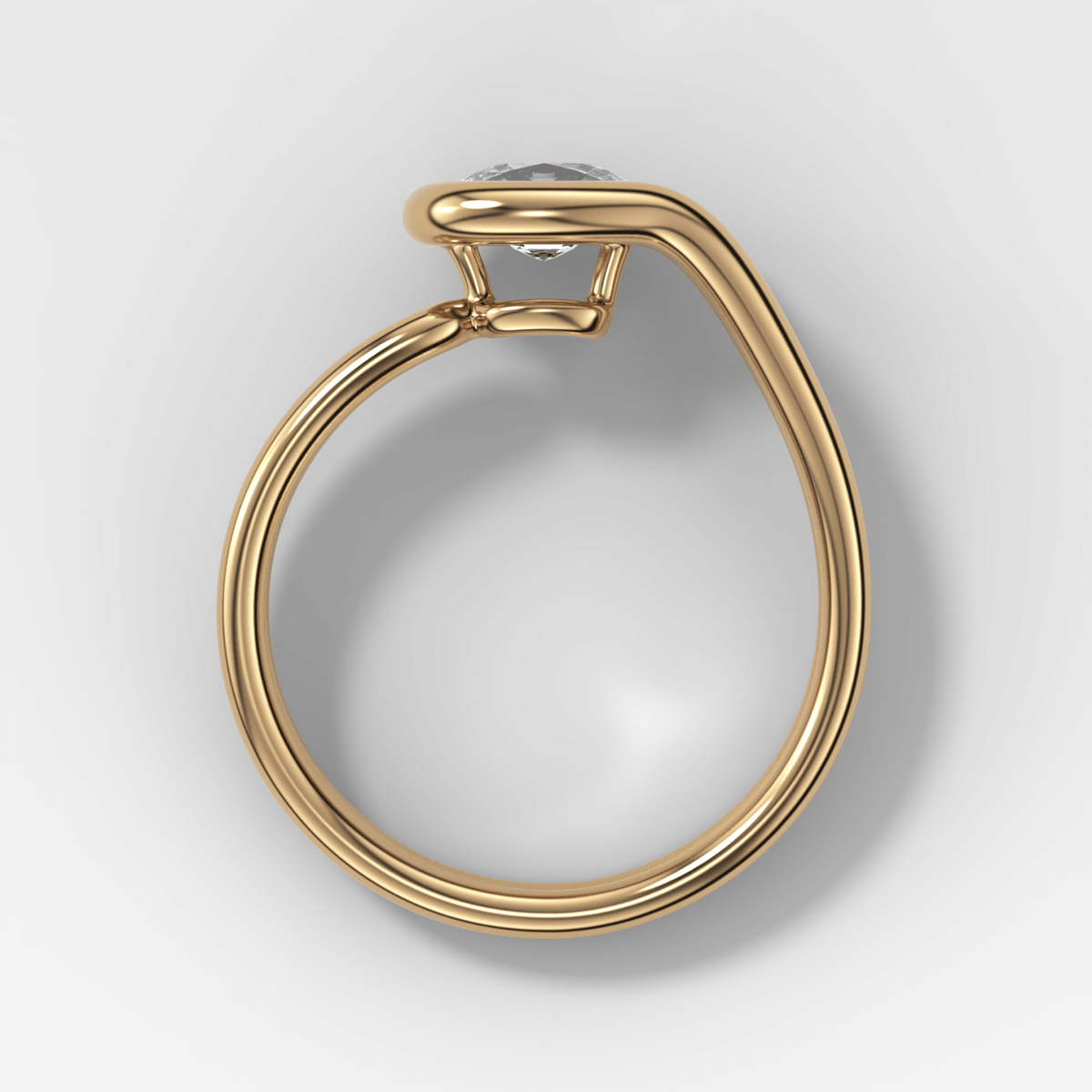 Petite Lasso Band with Elongated Cushion Cut Diamond - GOODSTONE