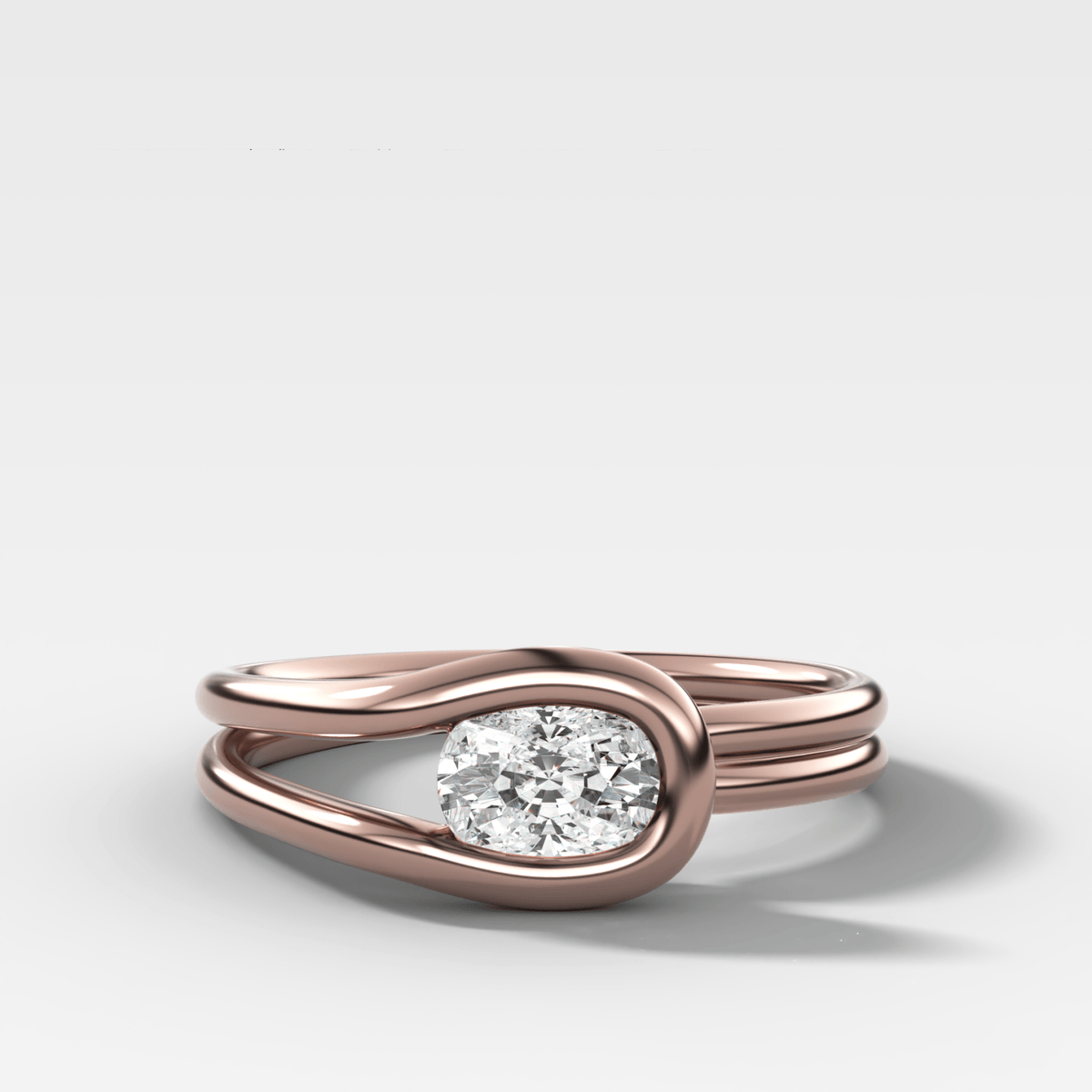Petite Lasso Band with Elongated Cushion Cut Diamond - GOODSTONE