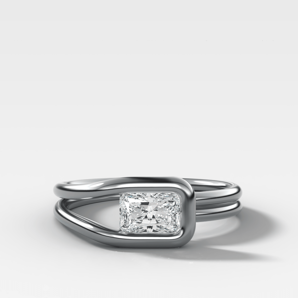 Petite Lasso Band with Elongated Radiant Cut Diamond - GOODSTONE