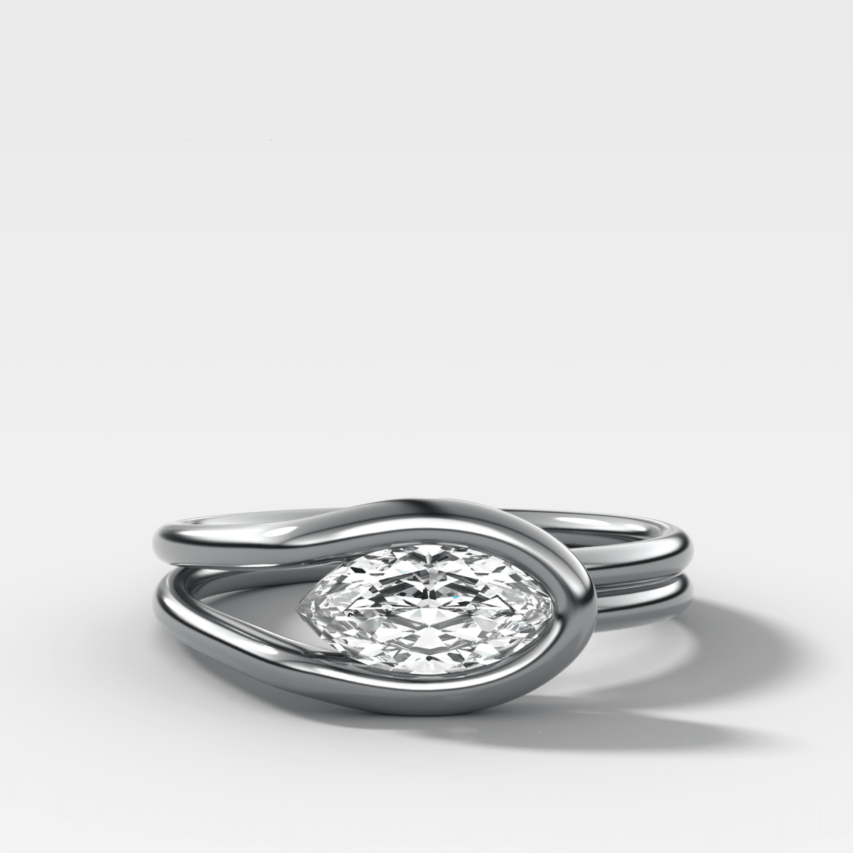 Petite Lasso Band with Marquise Cut Diamond - GOODSTONE