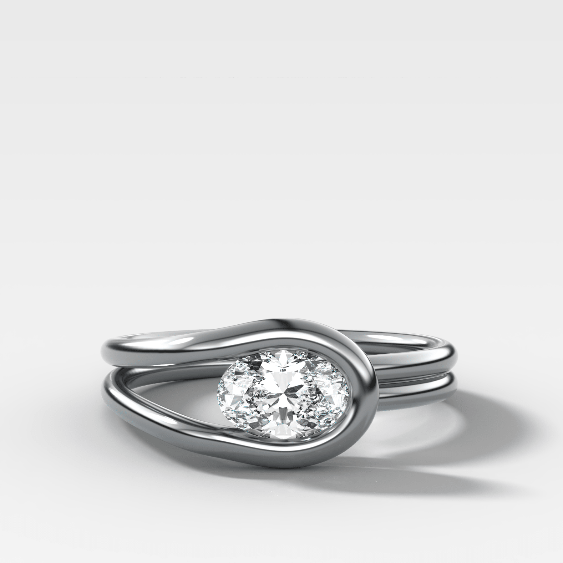 Petite Lasso Band with Oval Cut Diamond - GOODSTONE