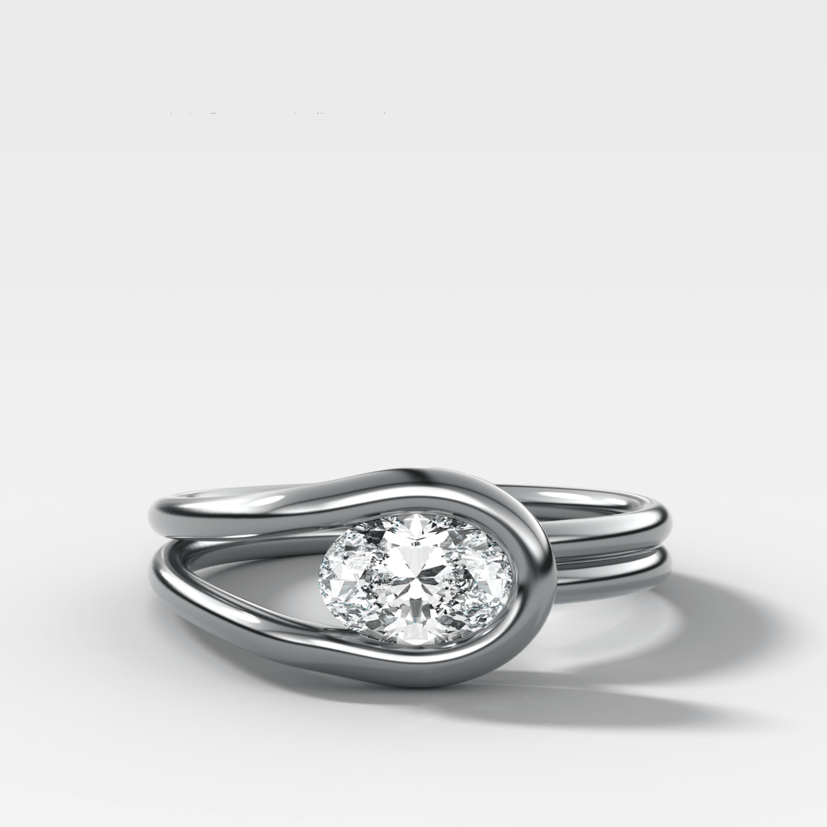 Petite Lasso Band with Oval Cut Diamond - GOODSTONE