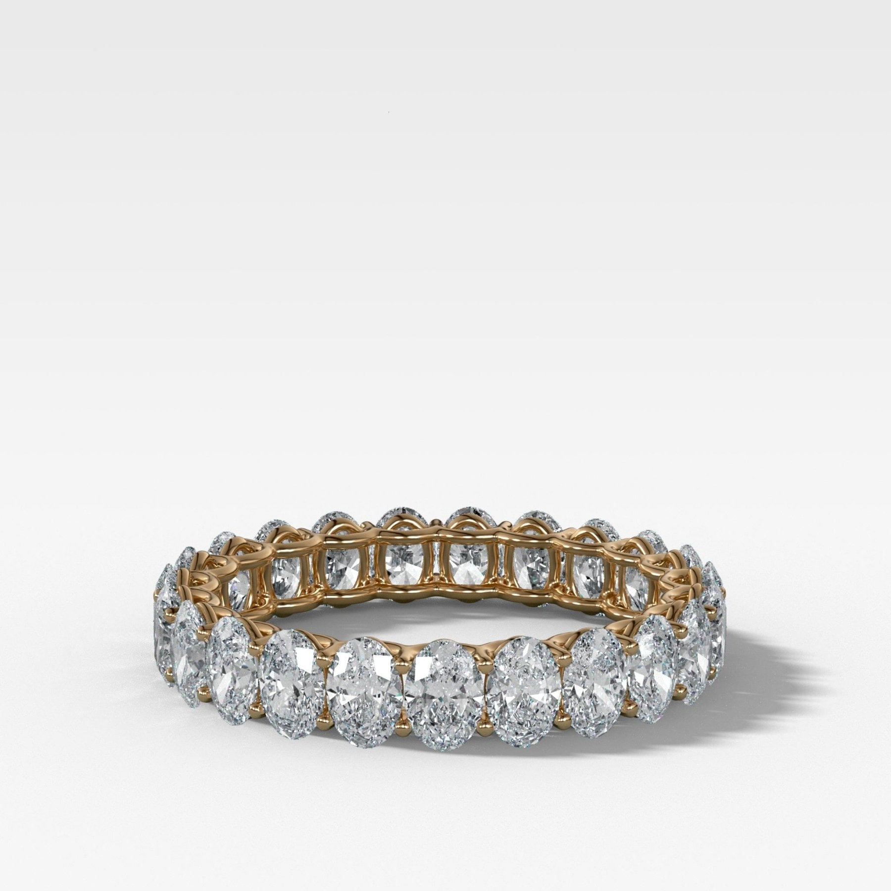 Petite Shared Prong Eternity Band with Oval diamonds - GOODSTONE
