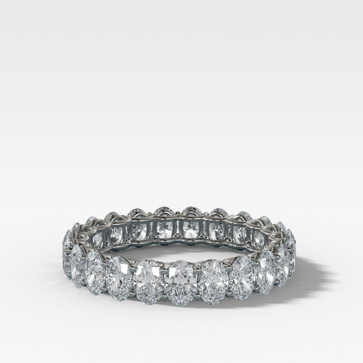 Petite Shared Prong Eternity Band with Oval diamonds - GOODSTONE