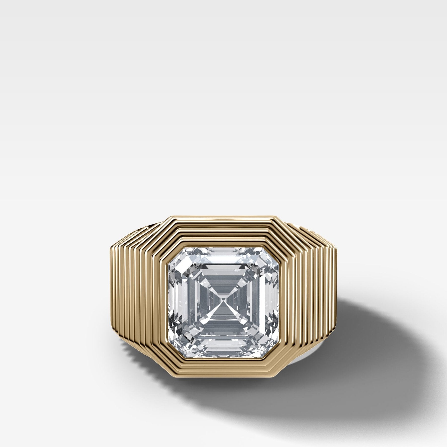 Ripple Solitaire Engagement Ring with Asscher Cut Diamond - GOODSTONE